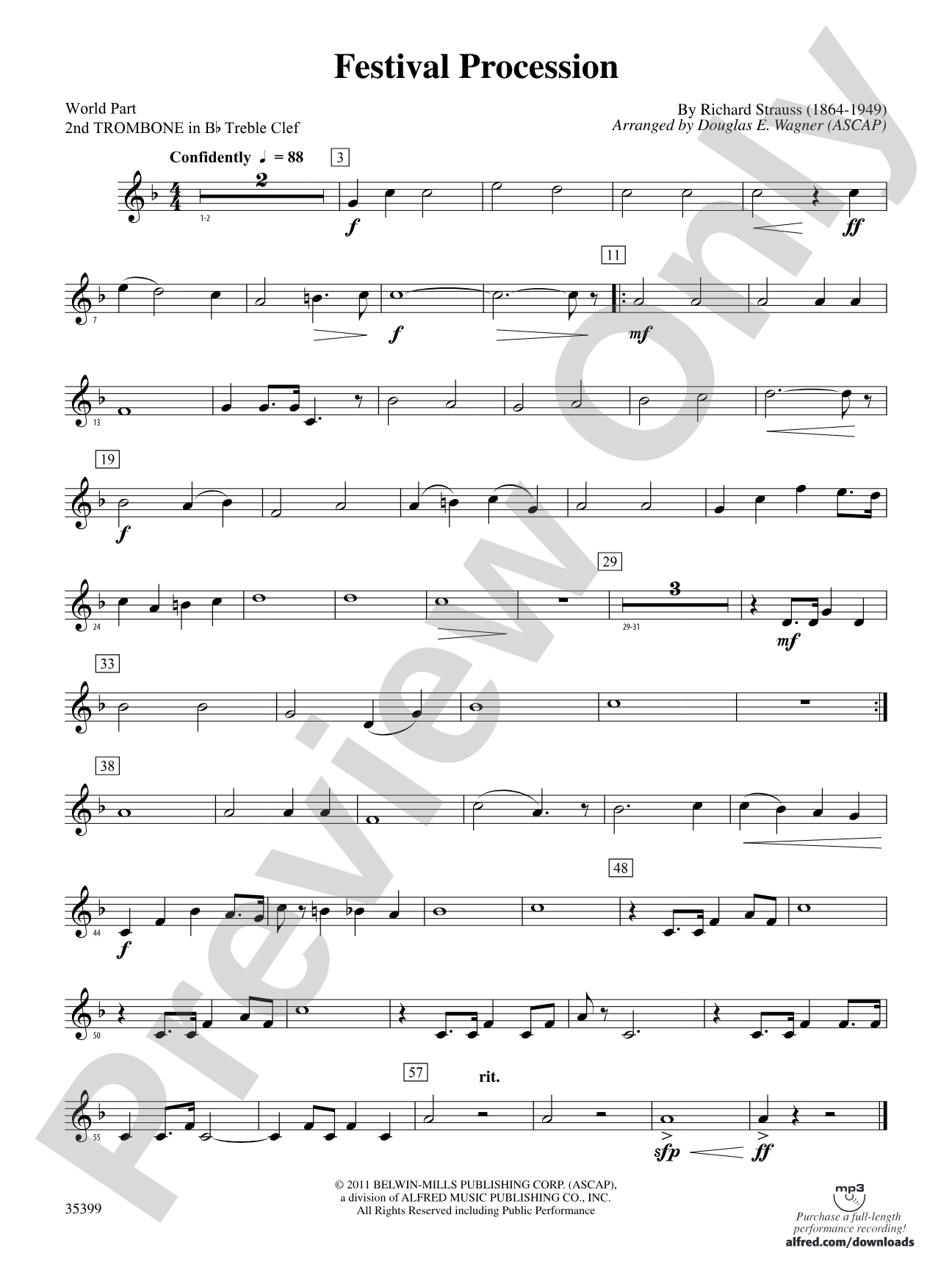 Festival Procession: (wp) 2nd B-flat Trombone T.C.