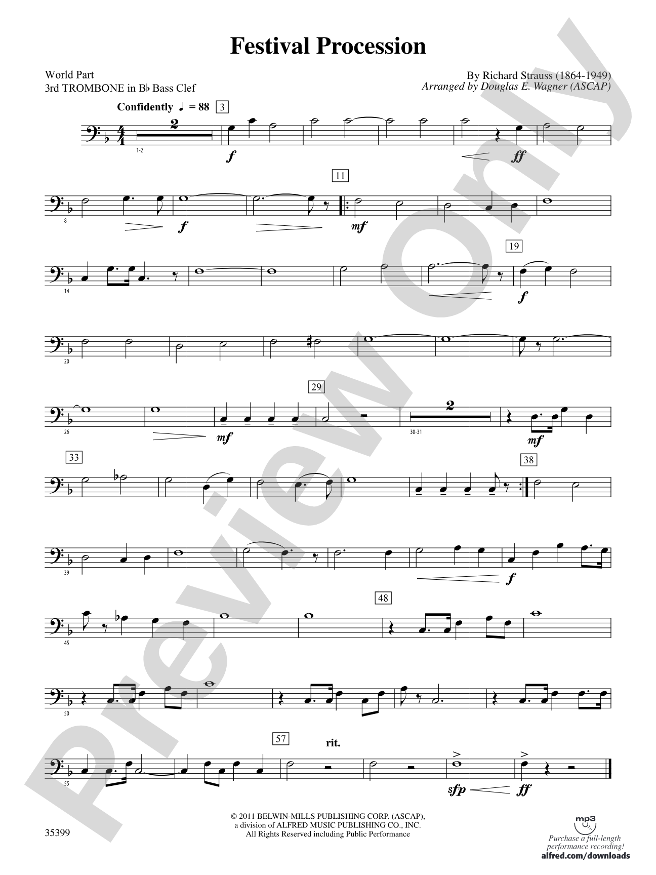 Festival Procession: (wp) 3rd B-flat Trombone B.C.