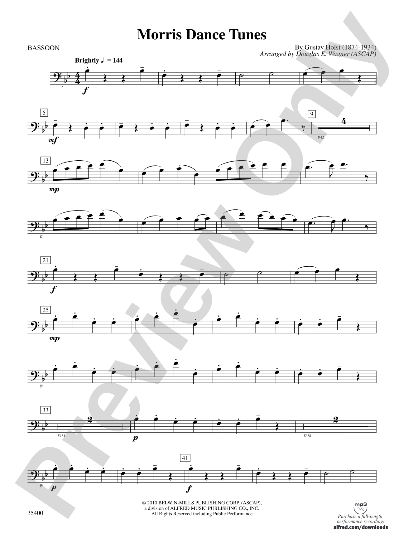 Morris Dance Tunes: Bassoon