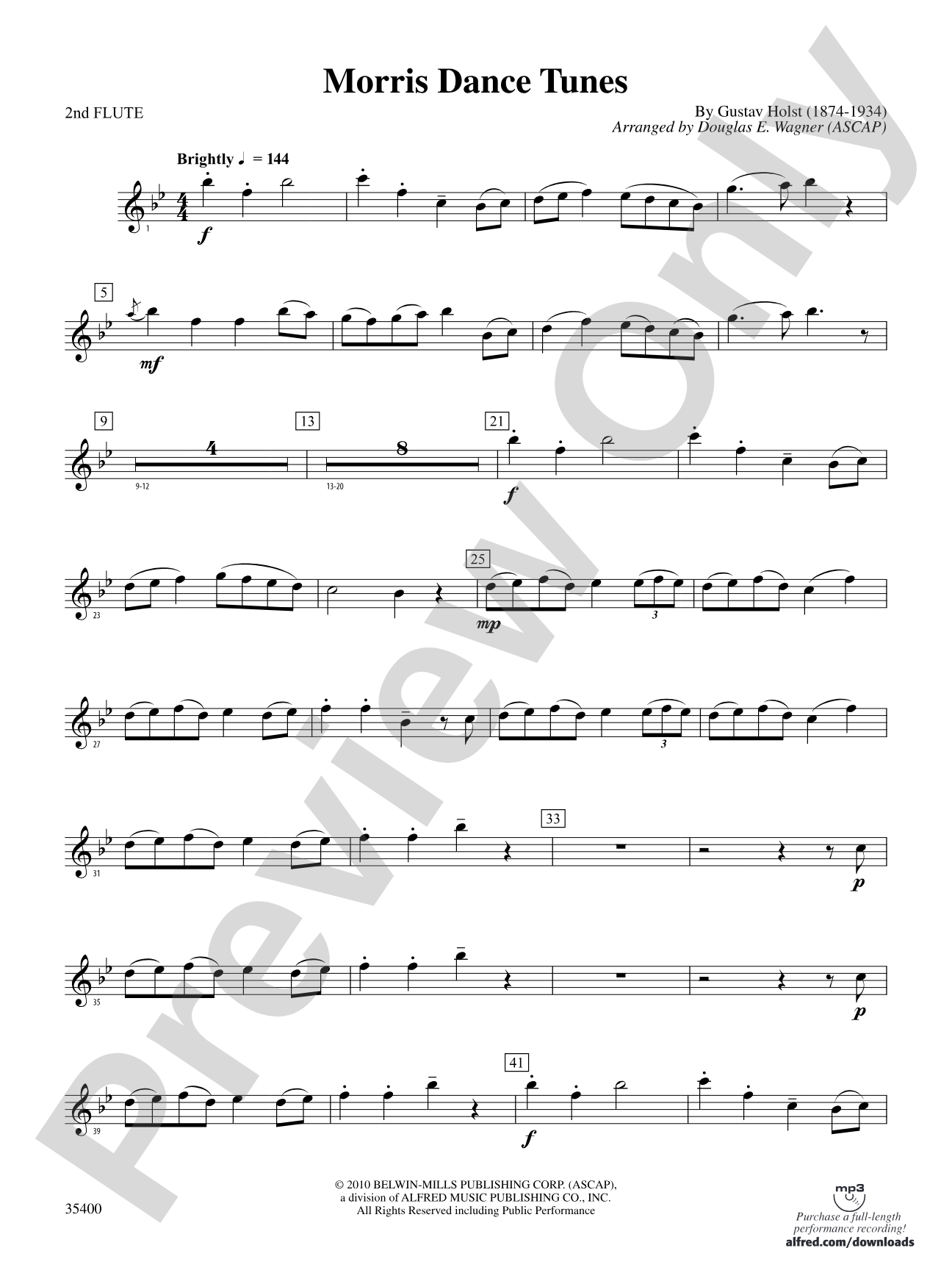 Morris Dance Tunes: 2nd Flute