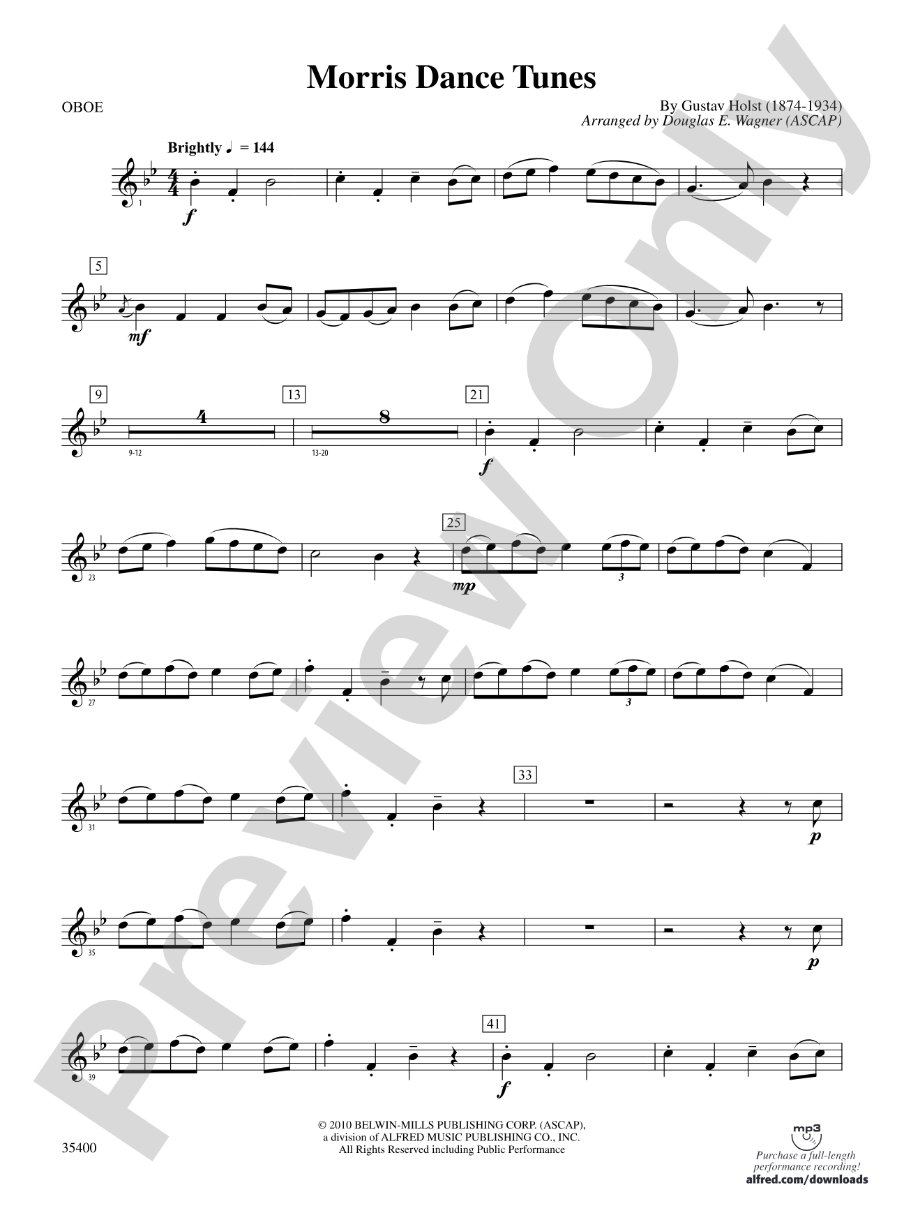 Morris Dance Tunes: Oboe