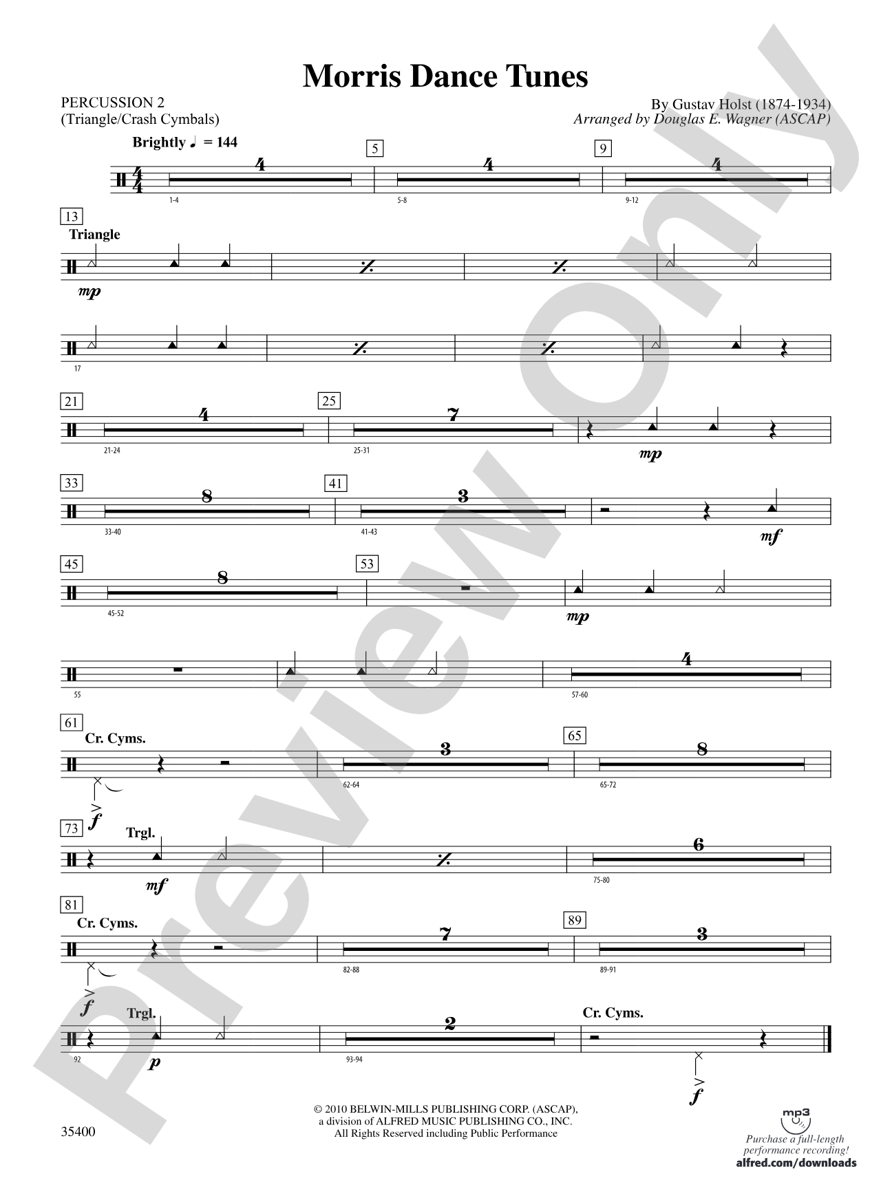 Morris Dance Tunes: 2nd Percussion