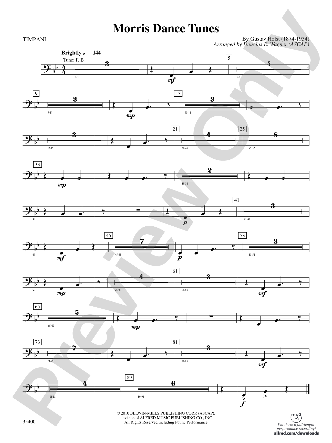 Morris Dance Tunes: Timpani