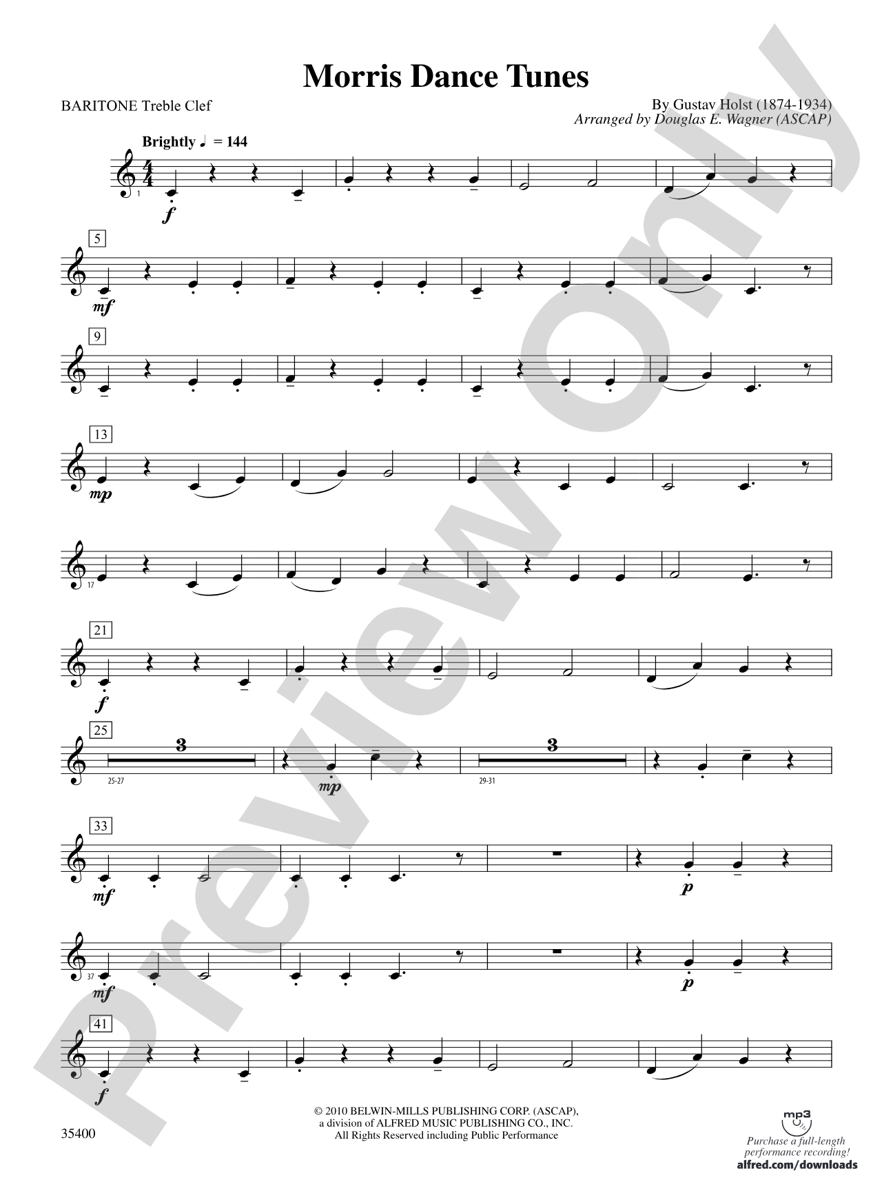 Morris Dance Tunes: (wp) Baritone T.C.