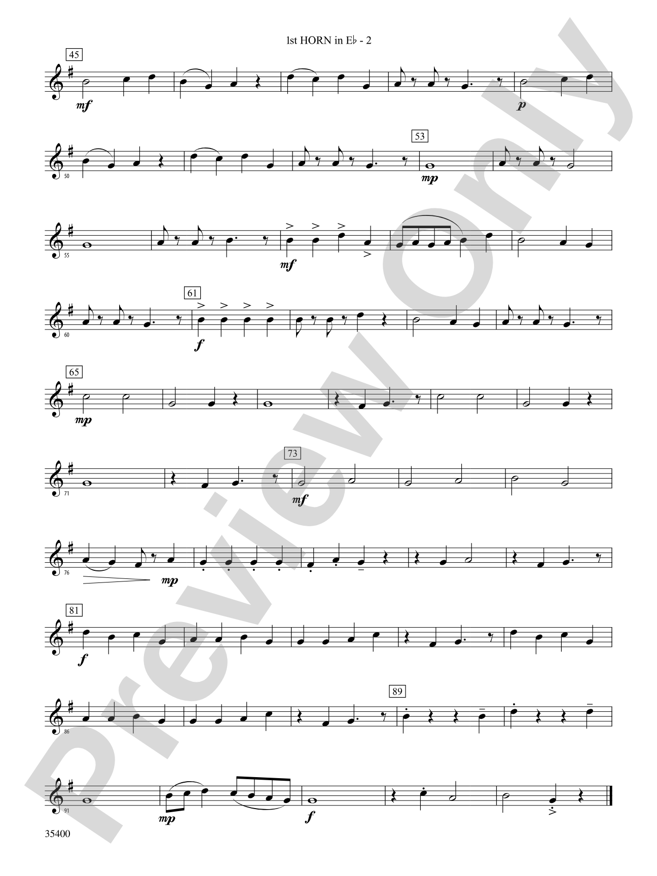 Morris Dance Tunes: (wp) 1st Horn in E-flat