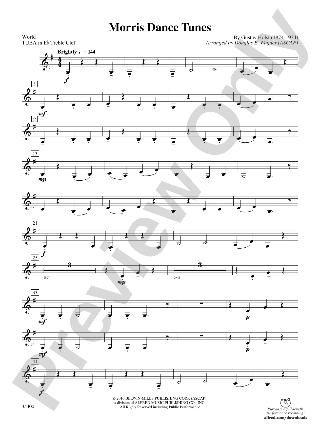 Morris Dance Tunes: (wp) E-flat Tuba T.C.