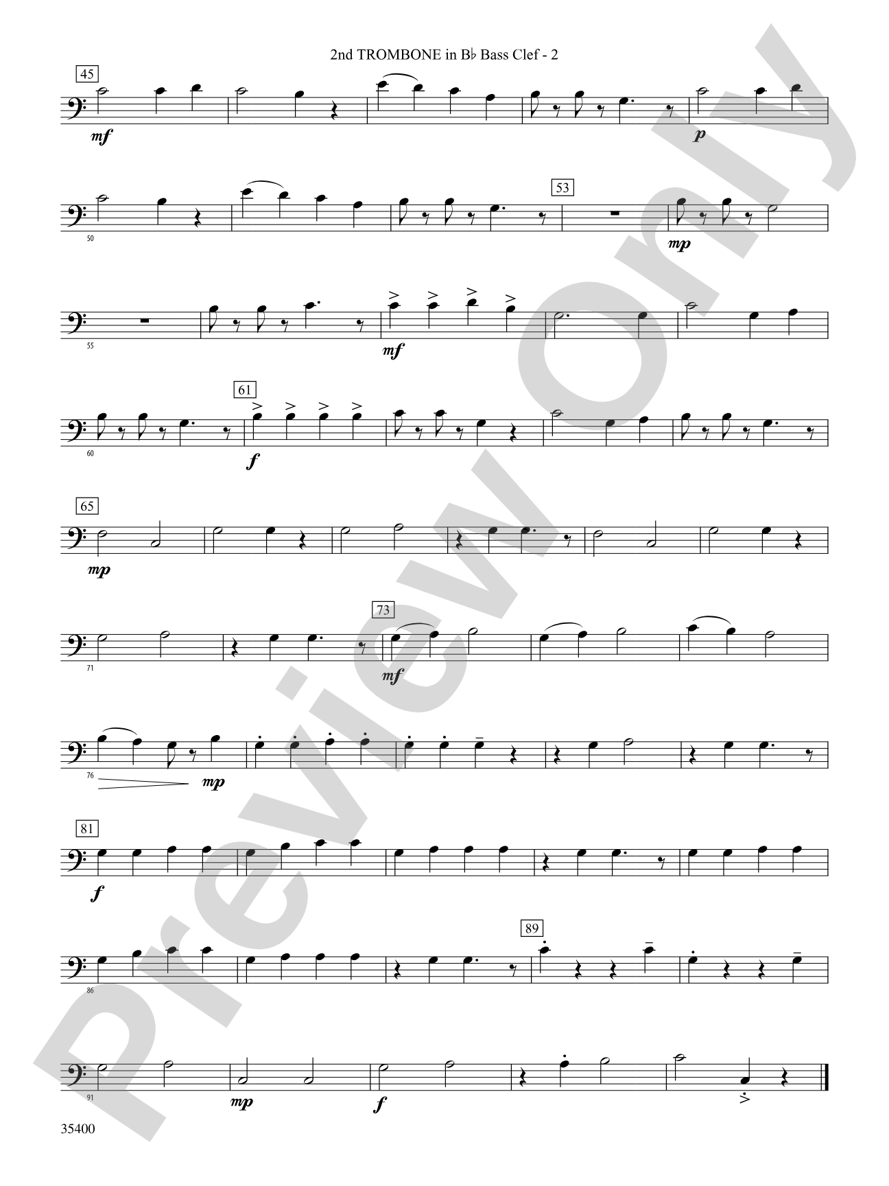 Morris Dance Tunes: (wp) 2nd B-flat Trombone B.C.