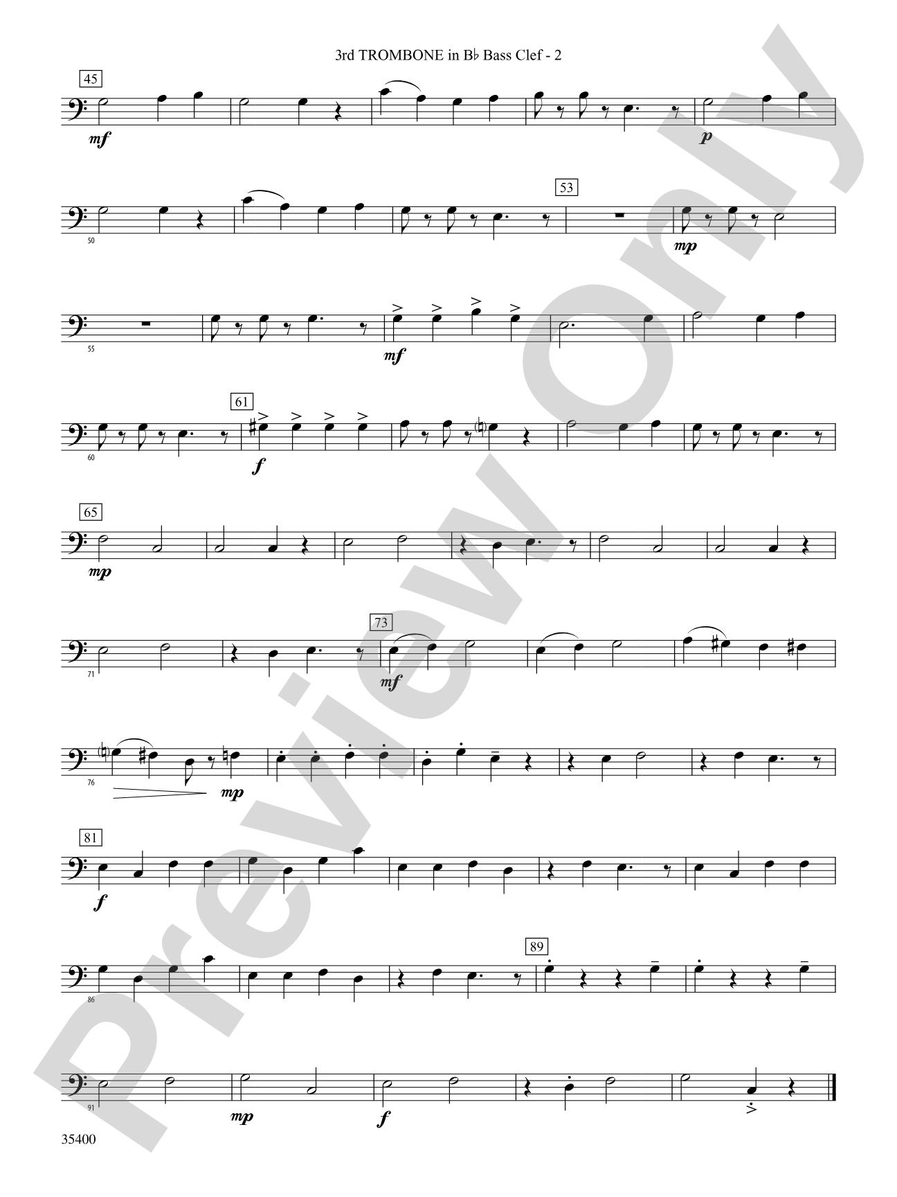 Morris Dance Tunes: (wp) 3rd B-flat Trombone B.C.