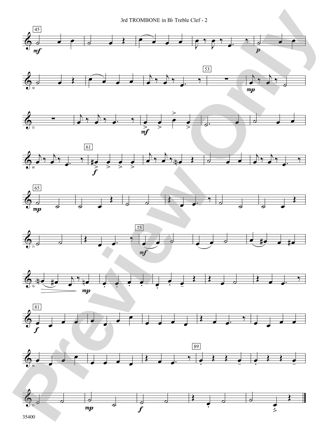 Morris Dance Tunes: (wp) 3rd B-flat Trombone T.C.