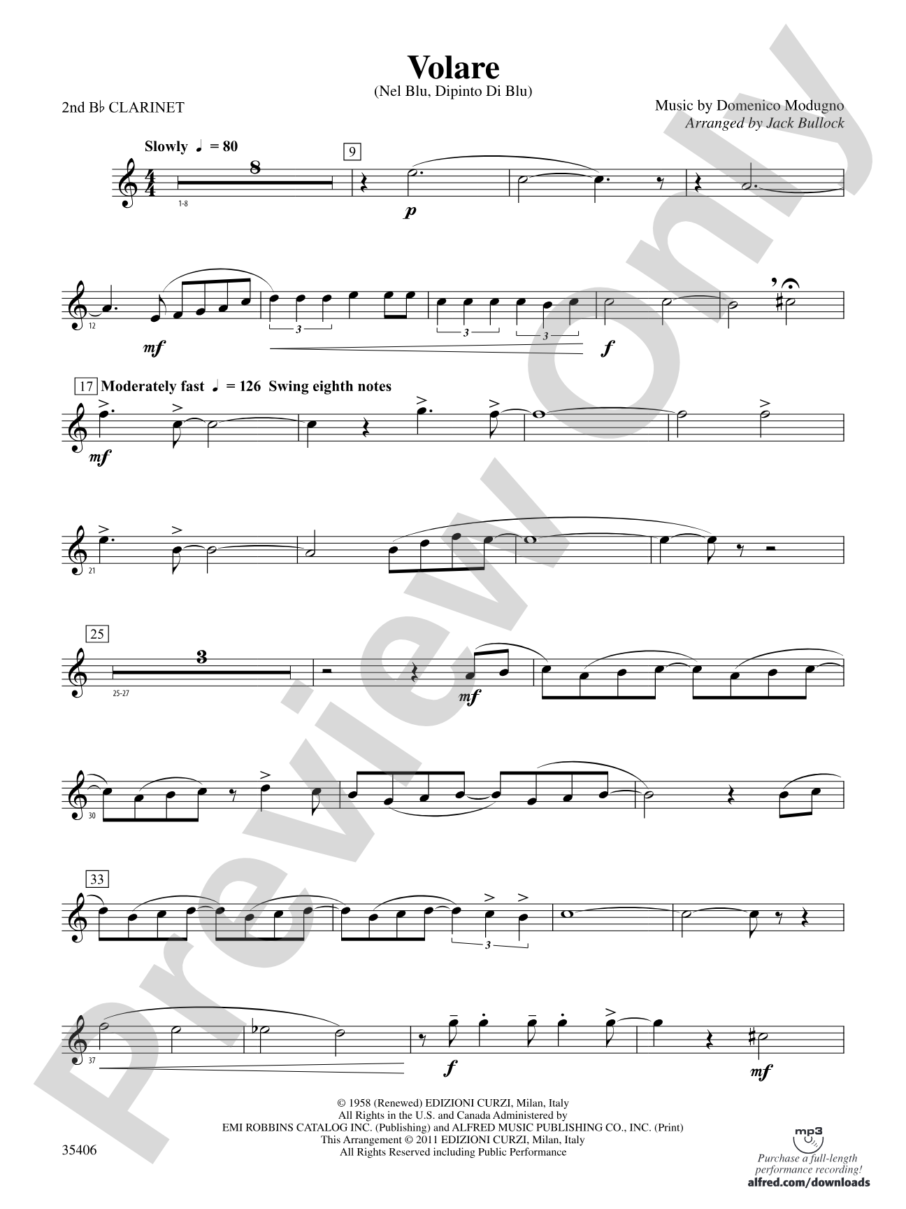 Volare: 2nd B-flat Clarinet