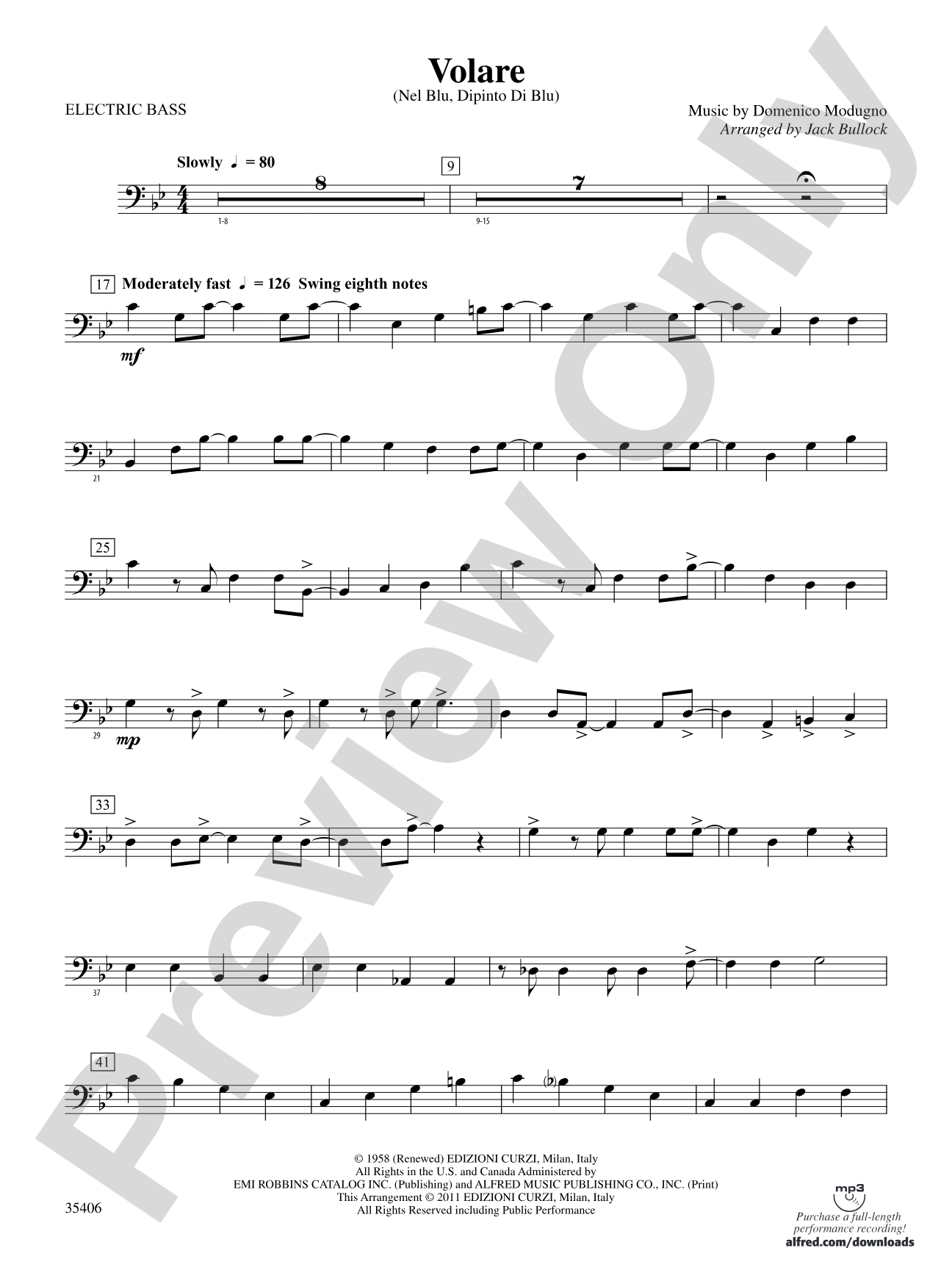 Volare: Electric Bass