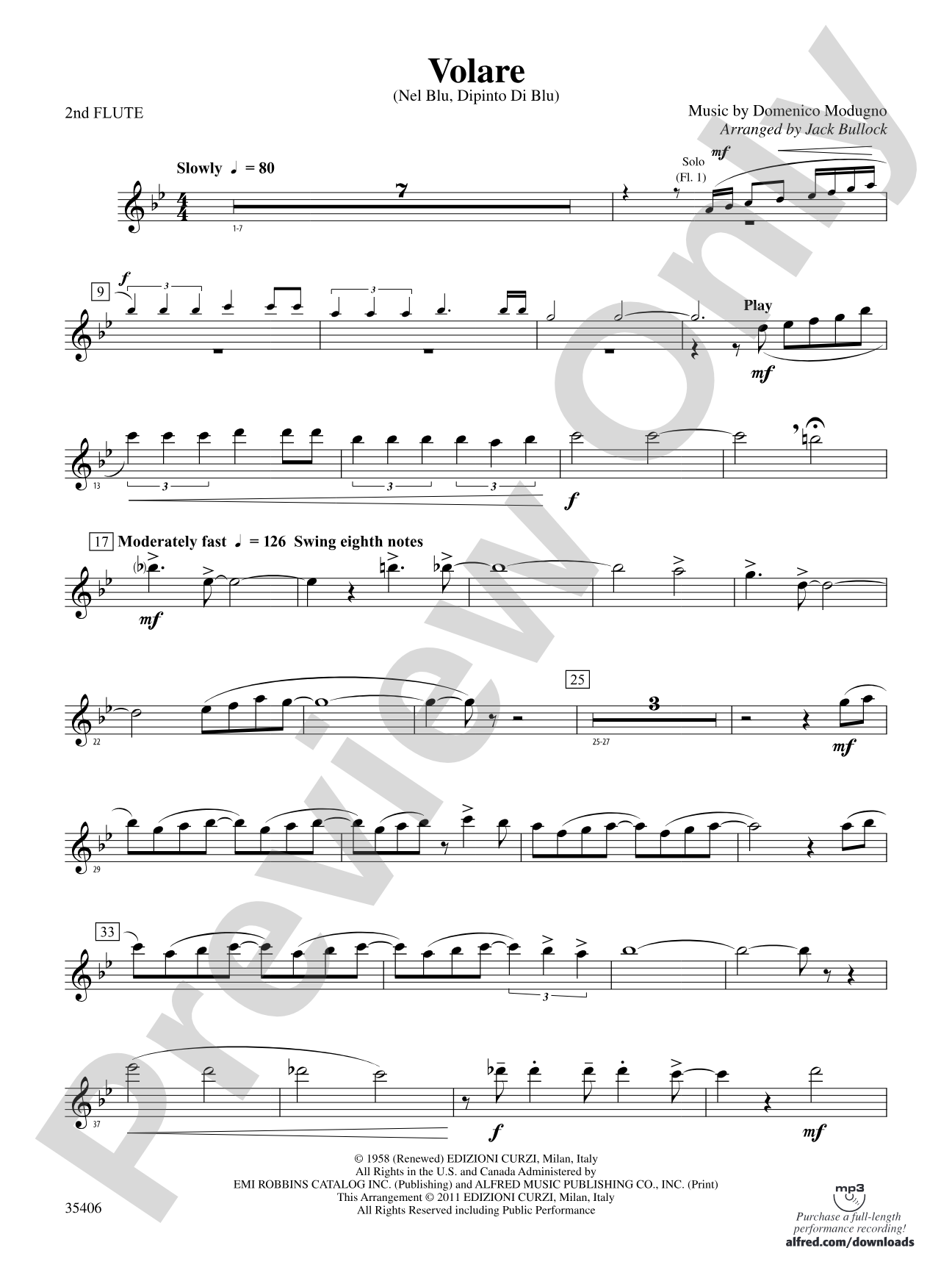 Volare: 2nd Flute