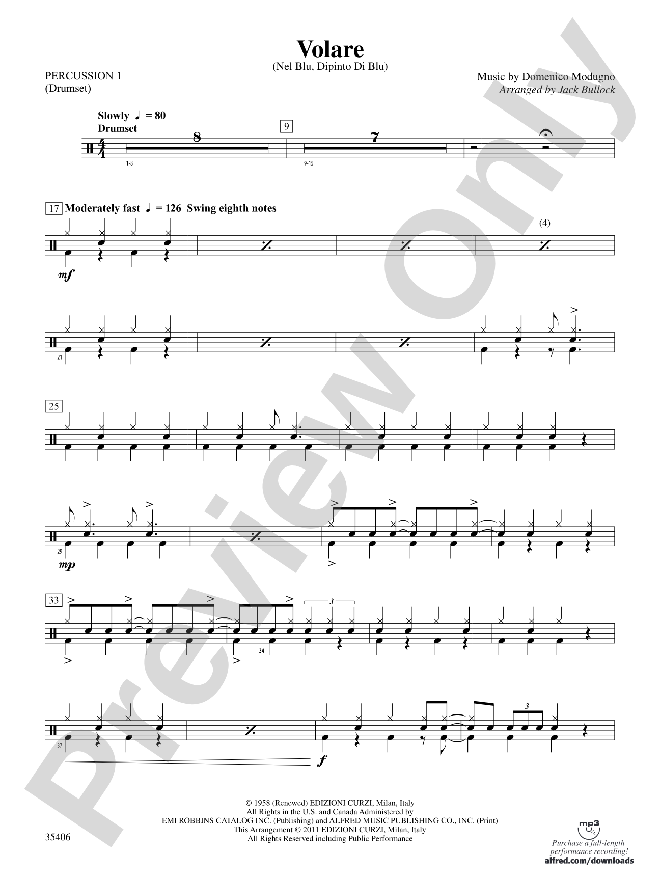 Volare: 1st Percussion