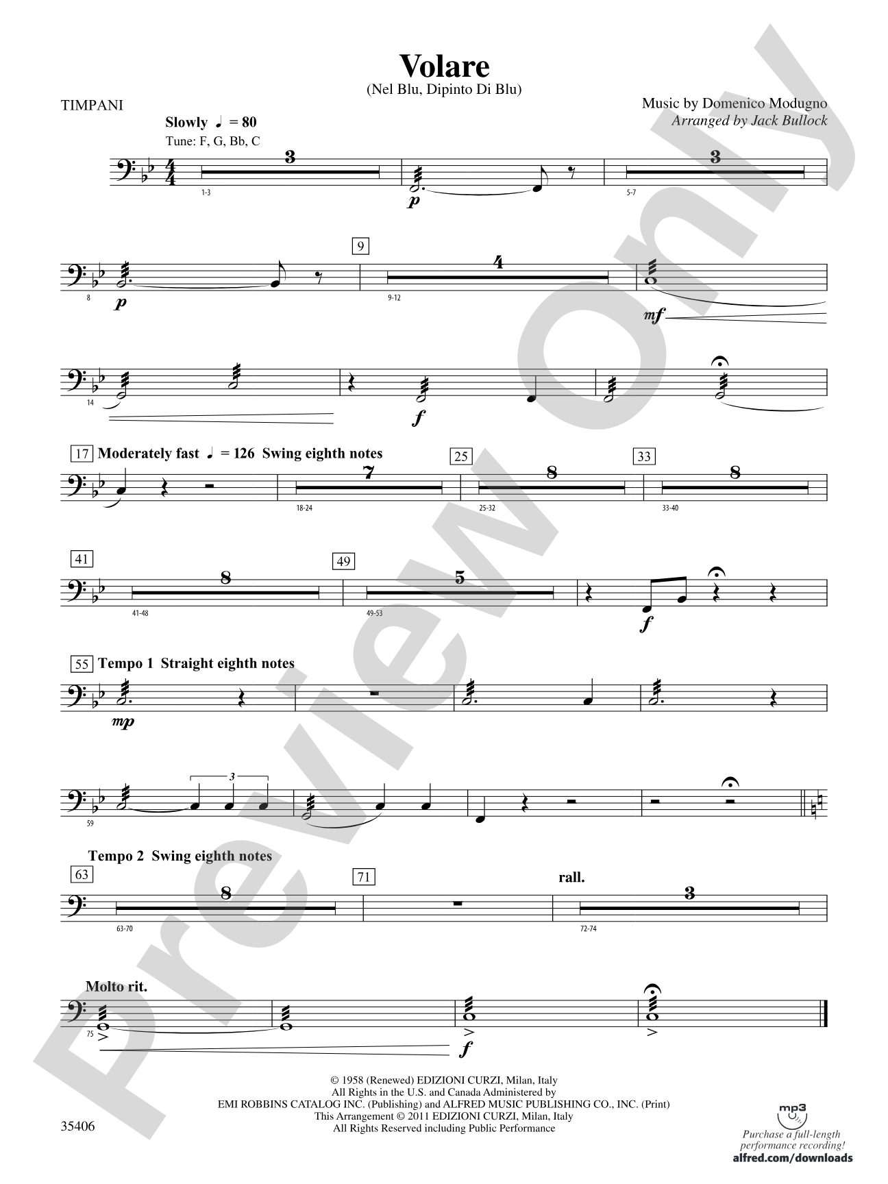 Volare: Timpani