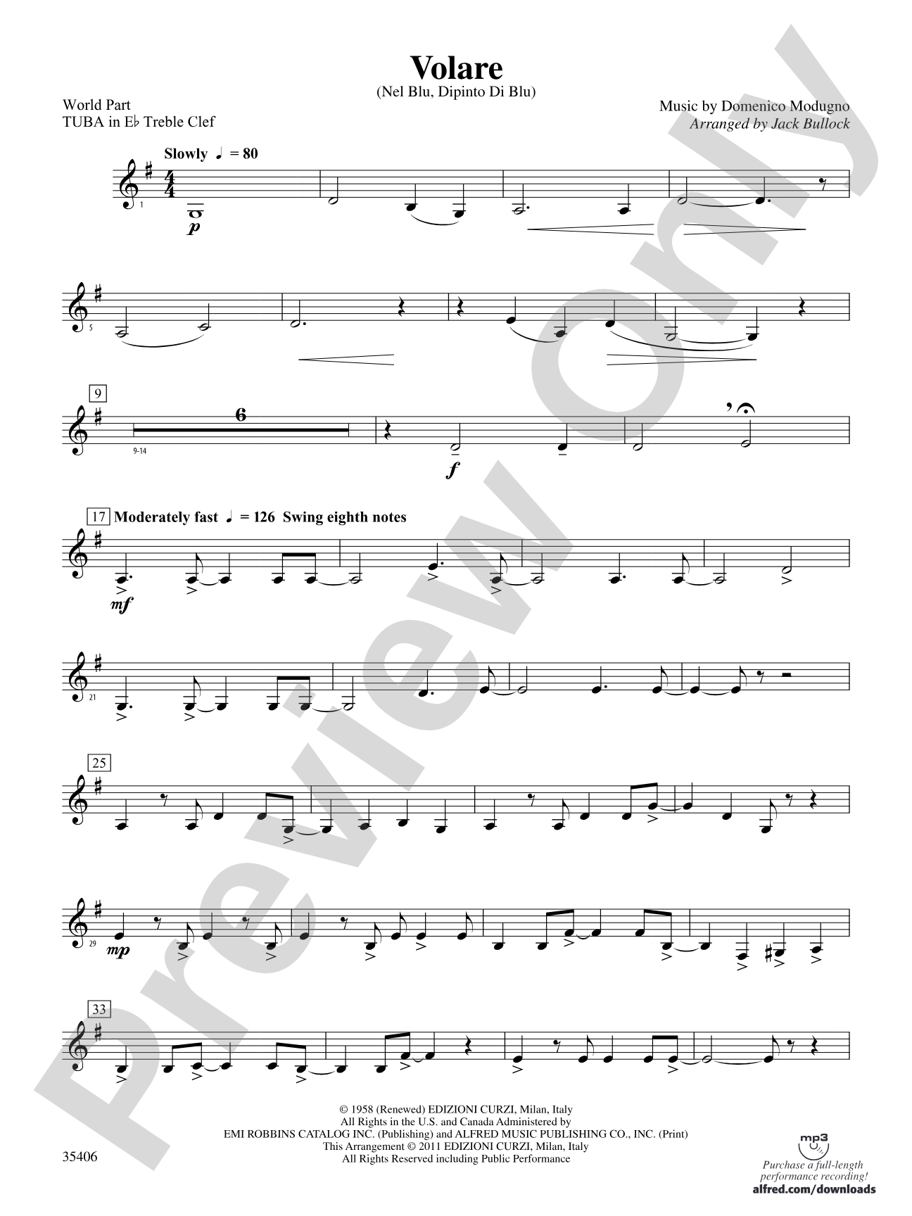 Volare: (wp) E-flat Tuba T.C.