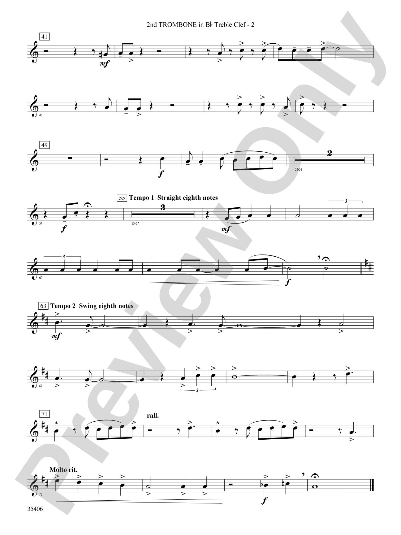 Volare: (wp) 2nd B-flat Trombone T.C.