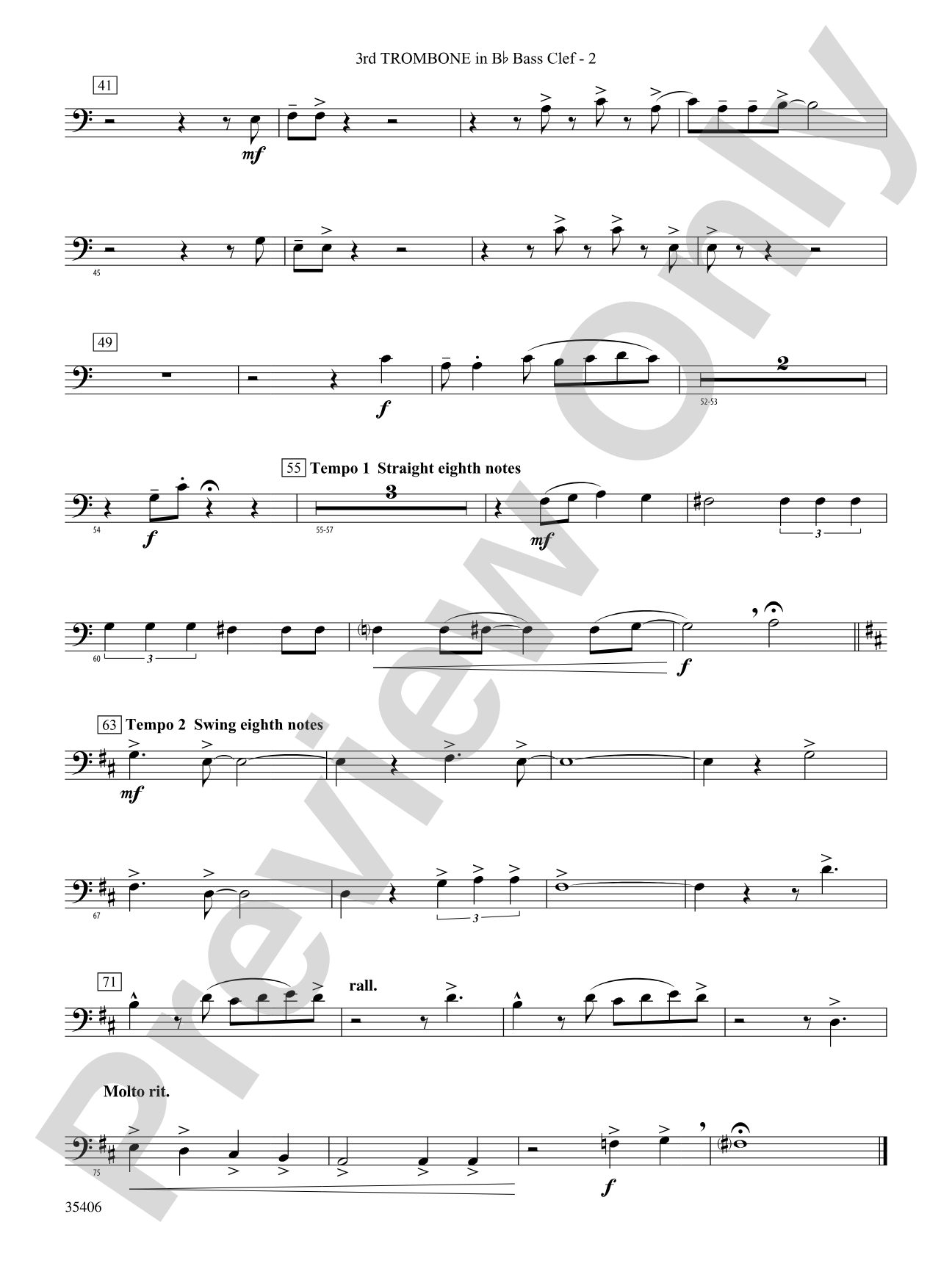 Volare: (wp) 3rd B-flat Trombone B.C.