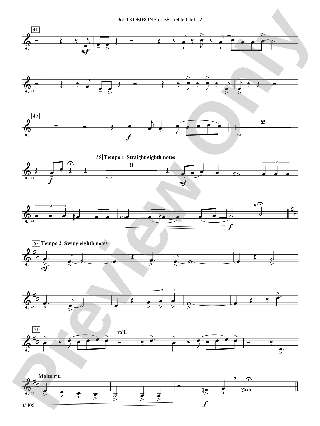 Volare: (wp) 3rd B-flat Trombone T.C.