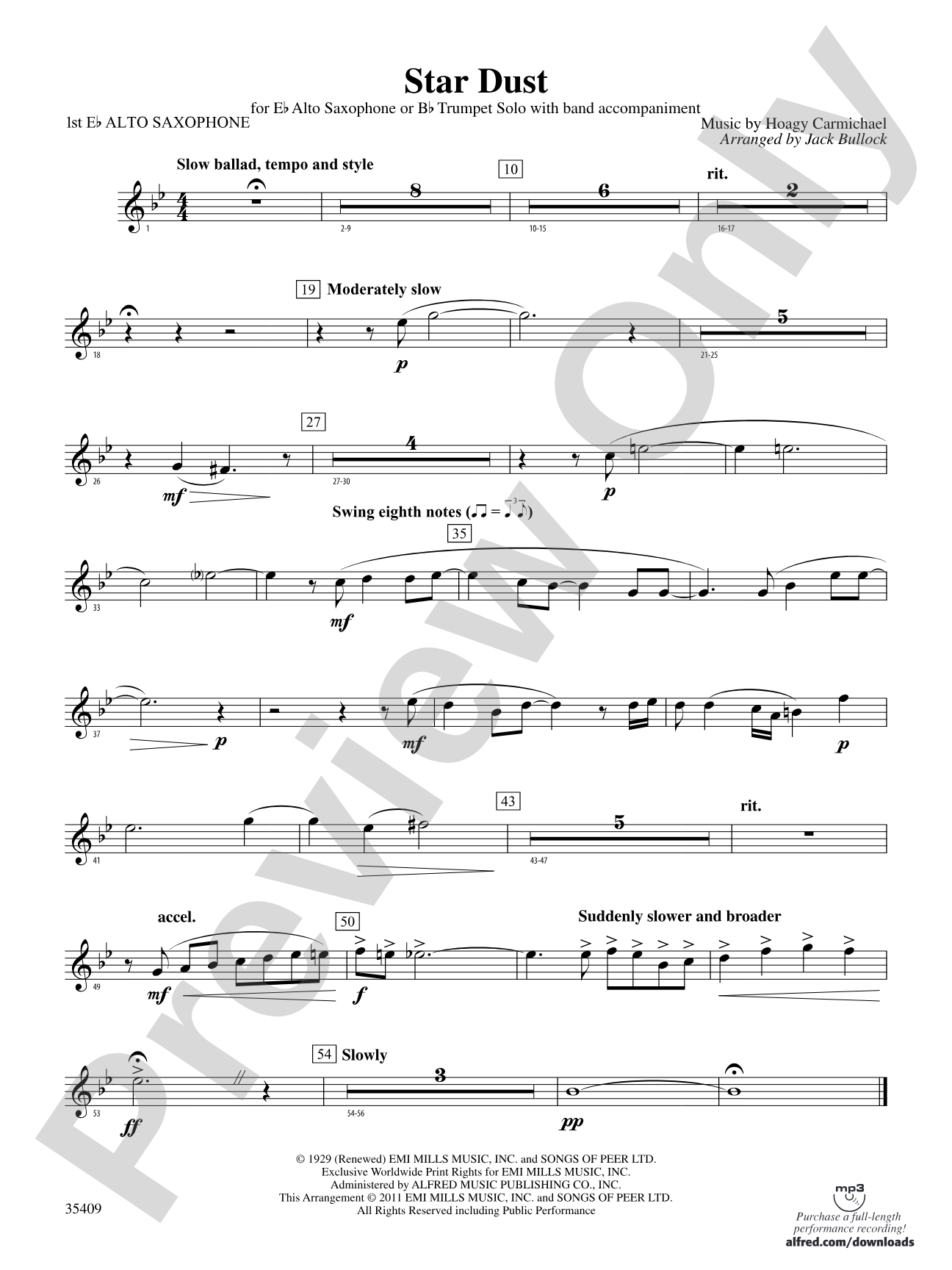 Star Dust: E-flat Alto Saxophone