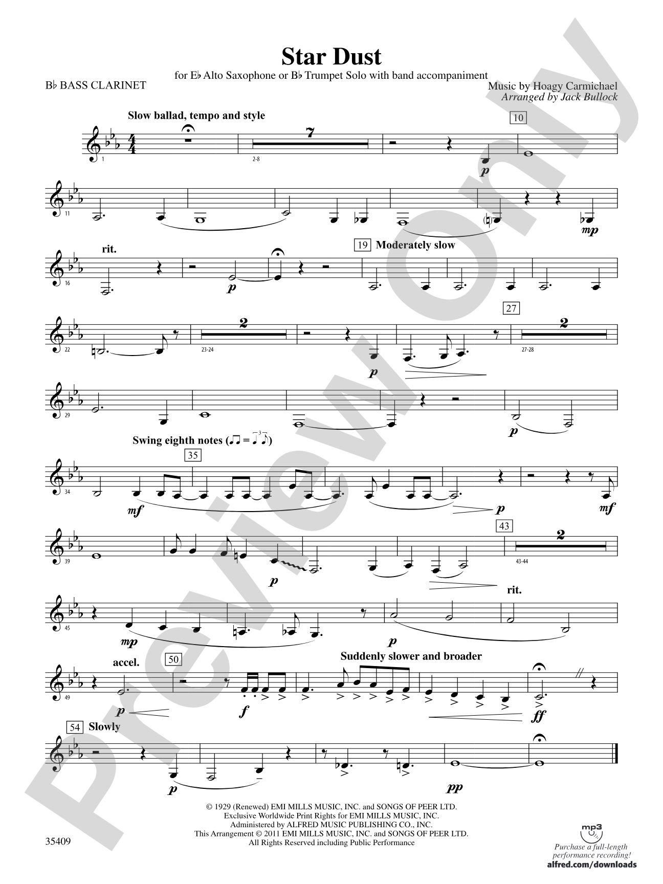 Star Dust: B-flat Bass Clarinet