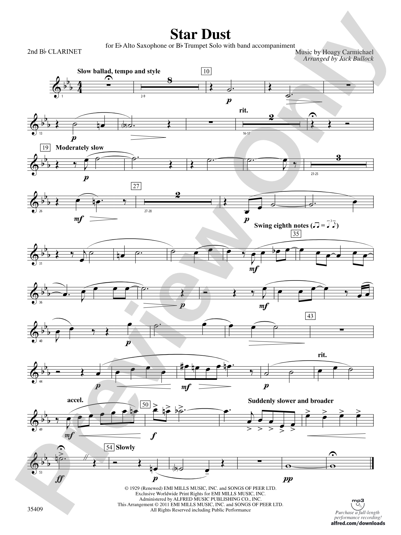 Star Dust: 2nd B-flat Clarinet