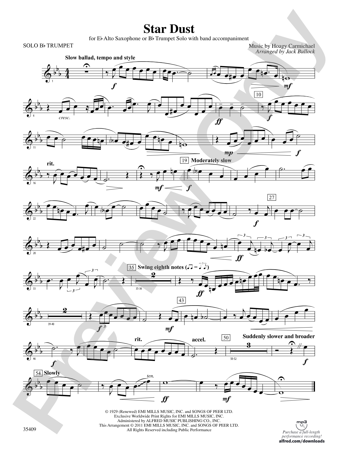 Star Dust: Solo B-flat Trumpet