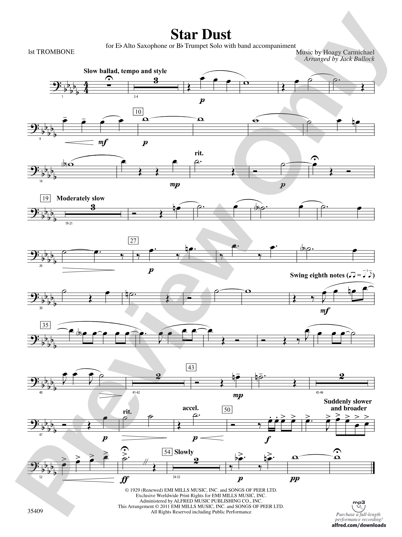 Star Dust: 1st Trombone