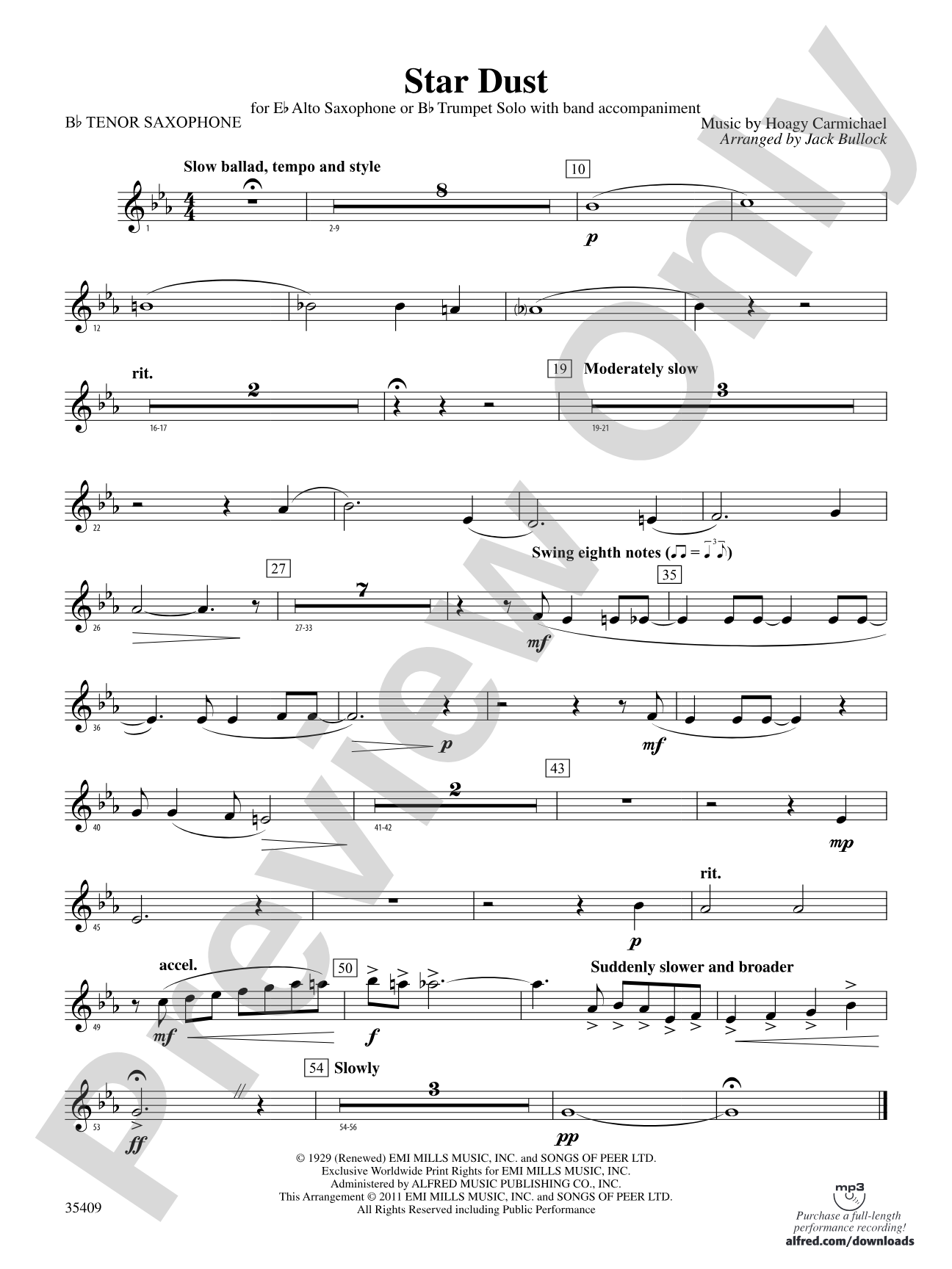 Star Dust: B-flat Tenor Saxophone