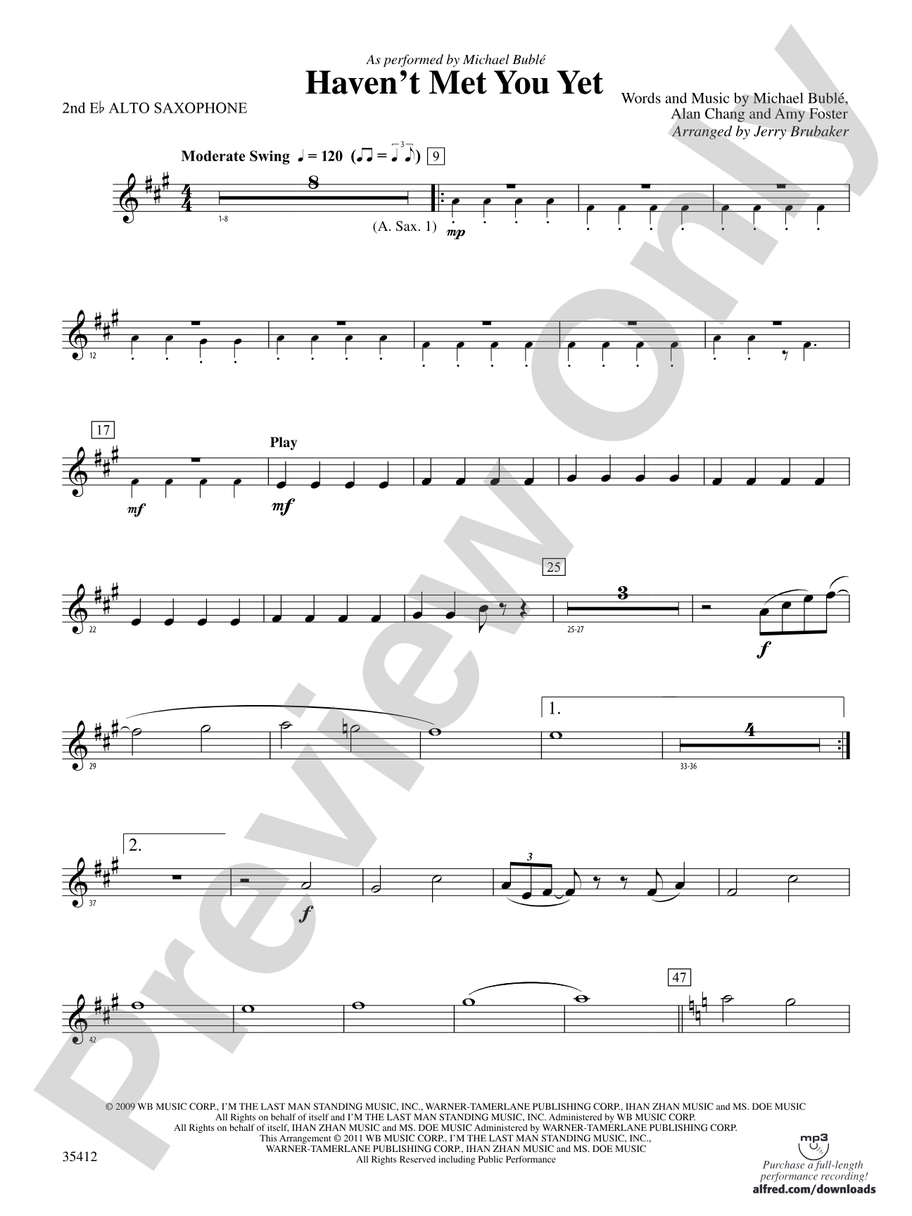 Haven't Met You Yet: 2nd E-flat Alto Saxophone