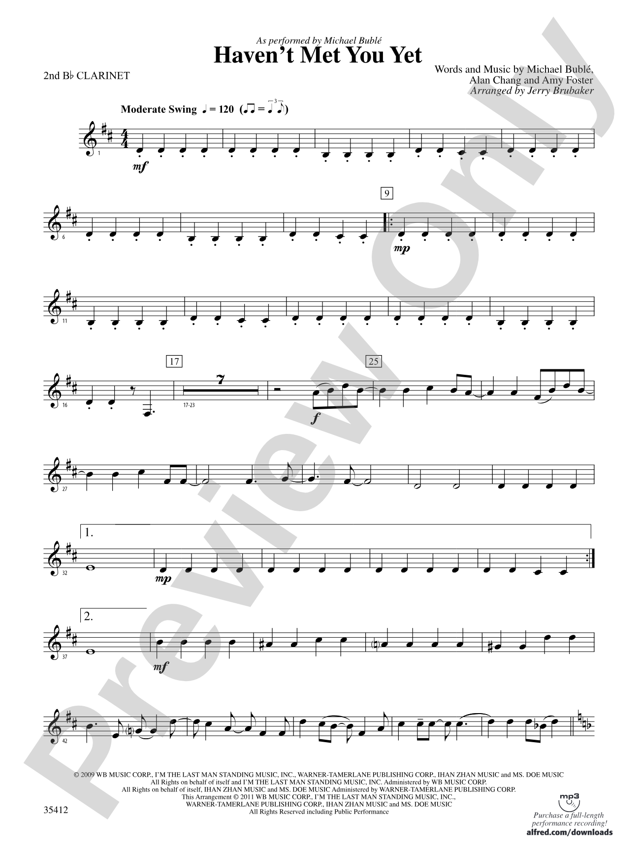 Haven't Met You Yet: 2nd B-flat Clarinet