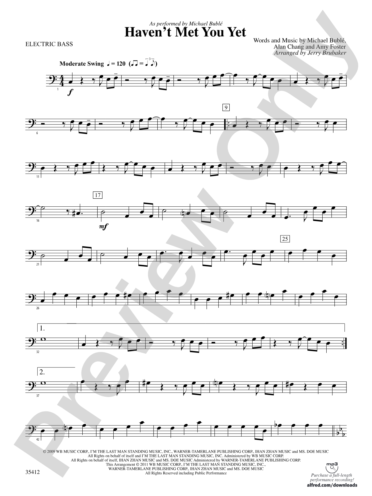 Haven't Met You Yet: Electric Bass