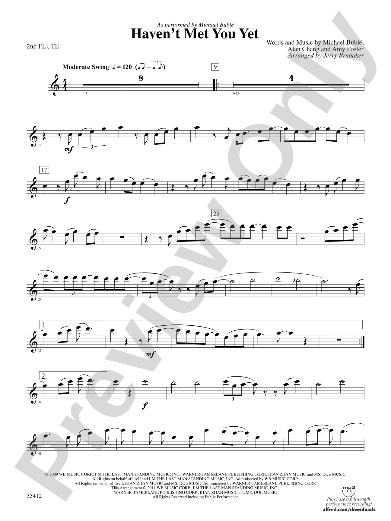 Haven't Met You Yet: 2nd Flute