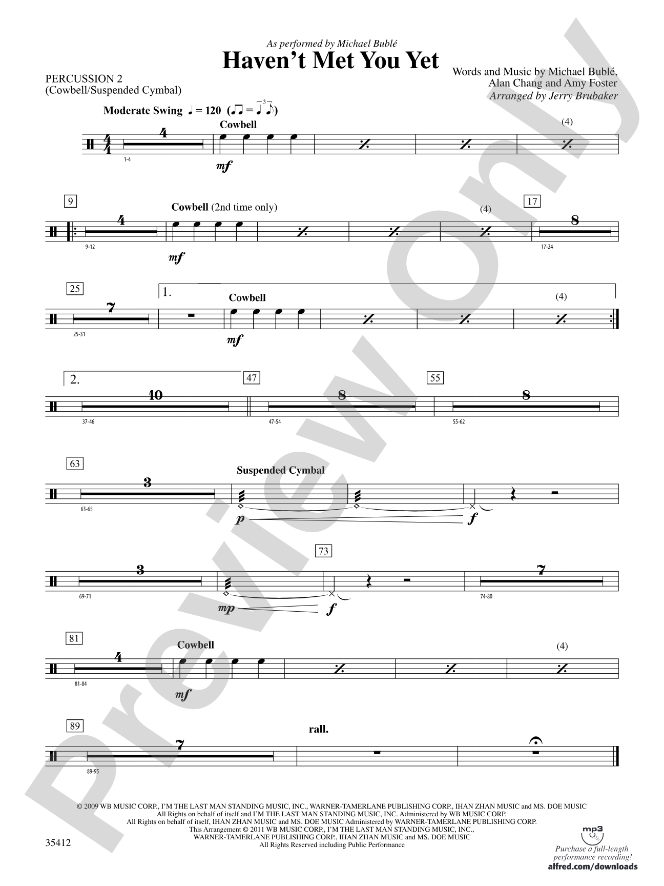 Haven't Met You Yet: 2nd Percussion