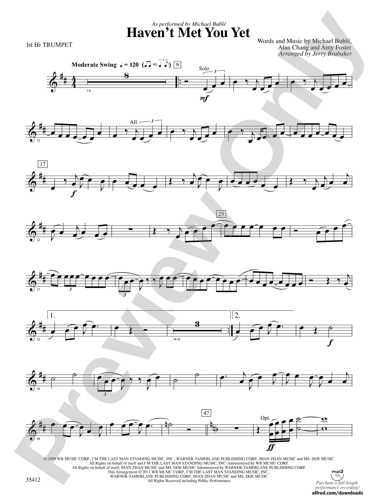 Haven't Met You Yet: 1st B-flat Trumpet