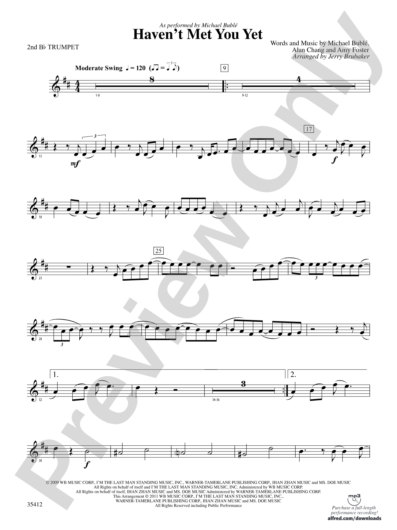 Haven't Met You Yet: 2nd B-flat Trumpet