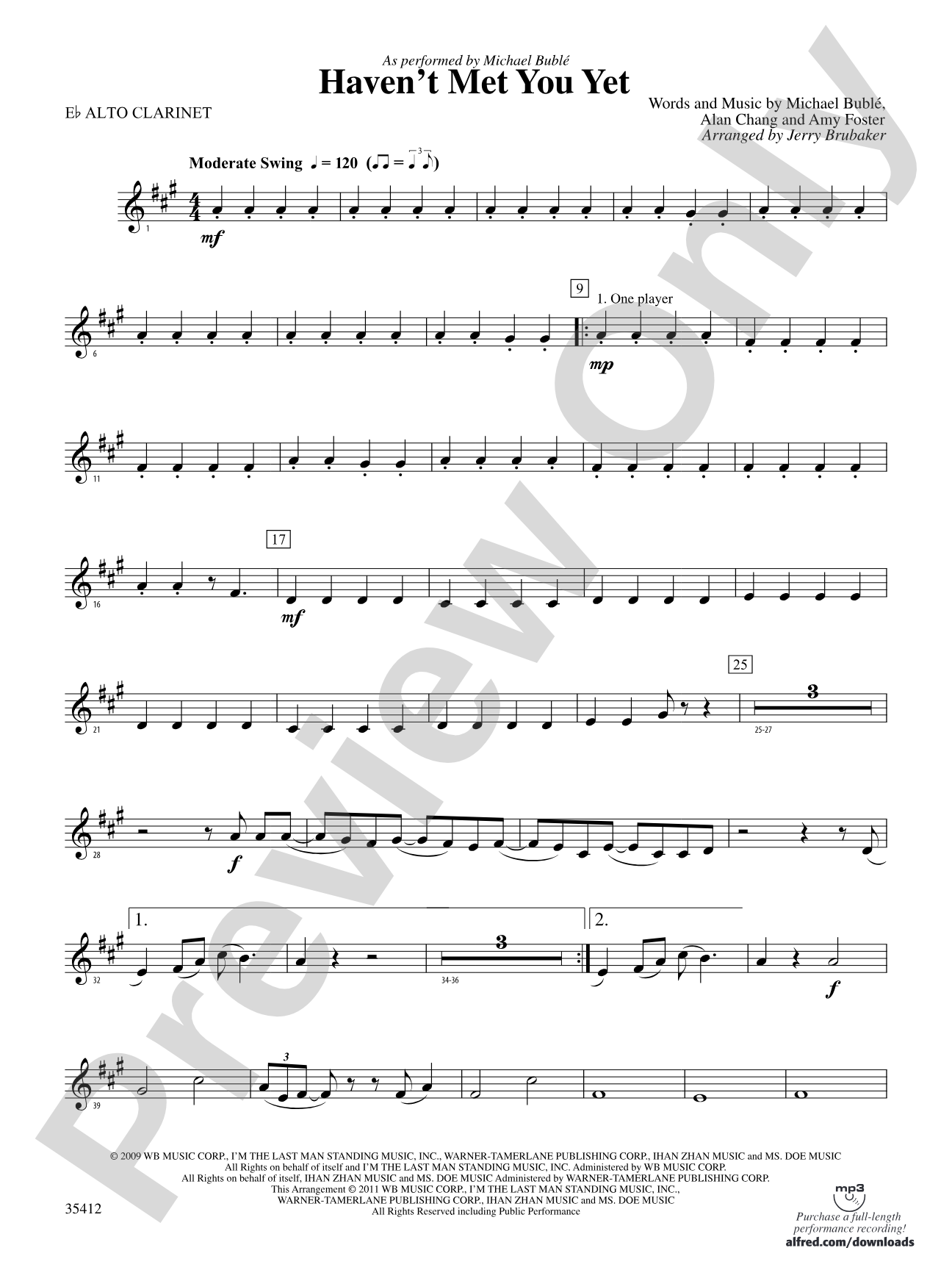 Haven't Met You Yet: (wp) E-flat Alto Clarinet