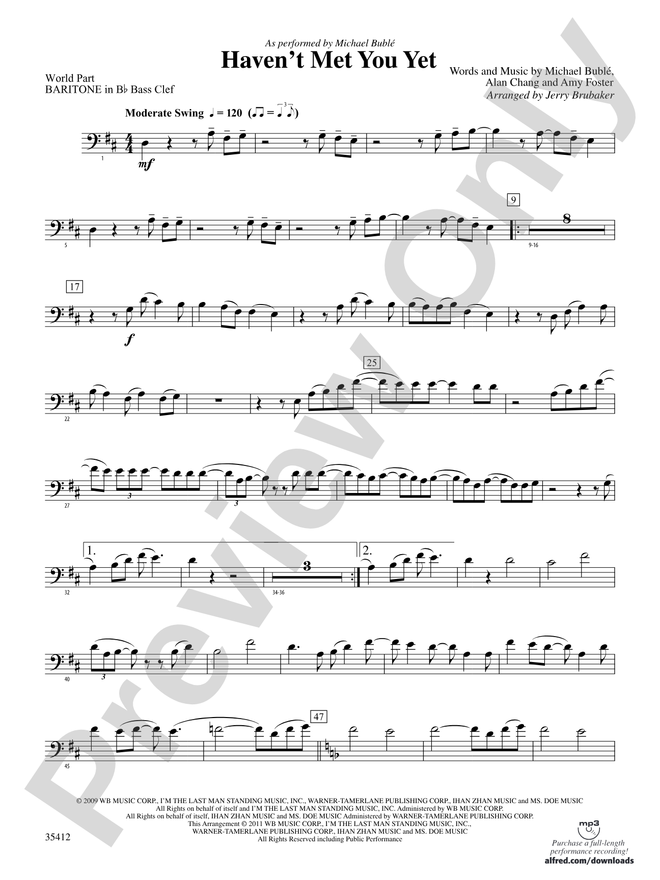 Haven't Met You Yet: (wp) B-flat Baritone B.C.