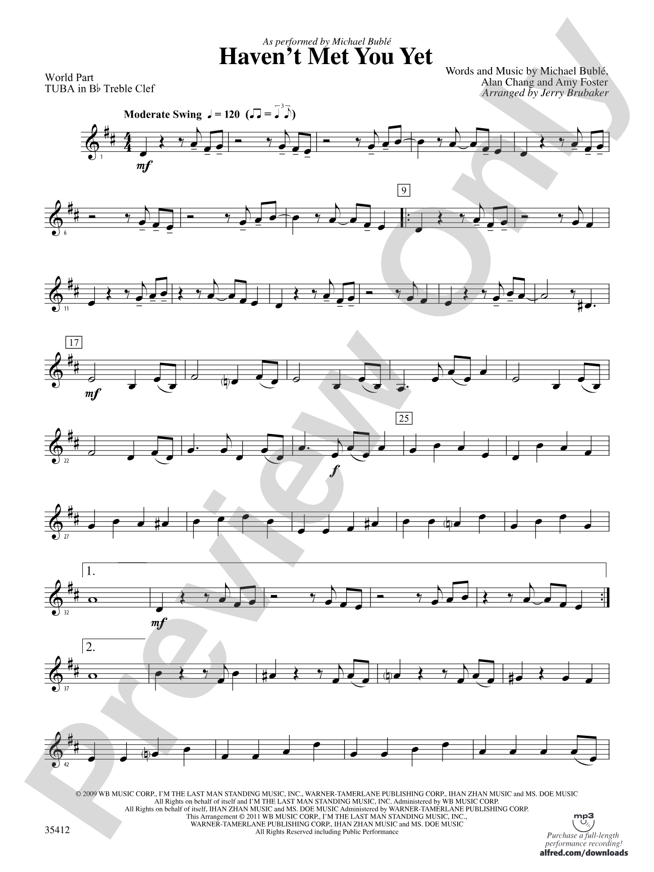 Haven't Met You Yet: (wp) B-flat Tuba T.C.