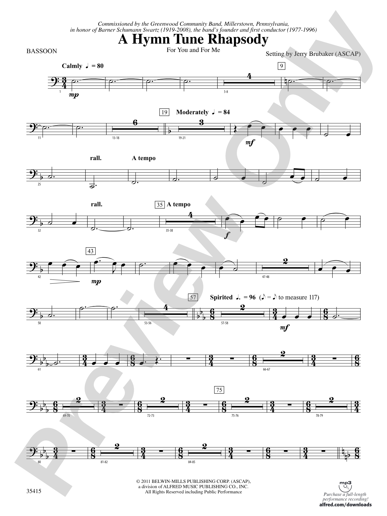 A Hymn Tune Rhapsody: Bassoon