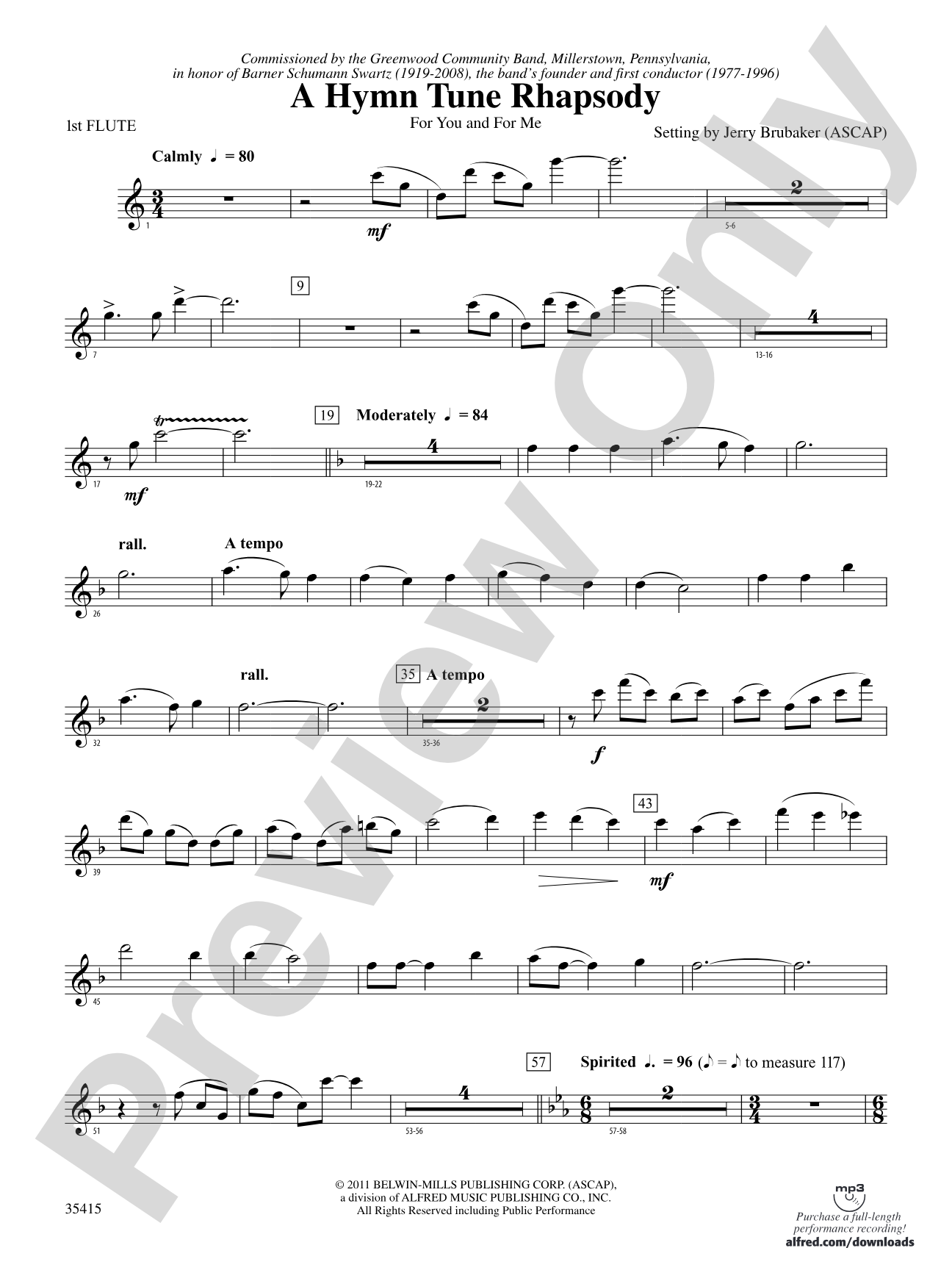 A Hymn Tune Rhapsody: Flute