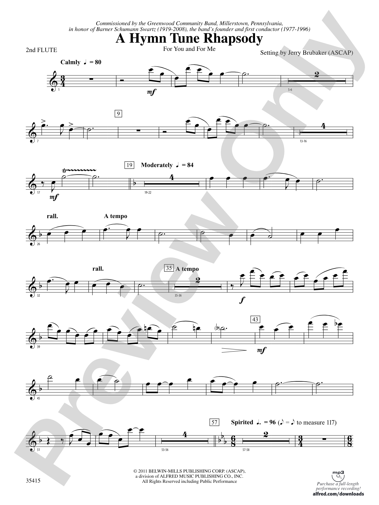 A Hymn Tune Rhapsody: 2nd Flute