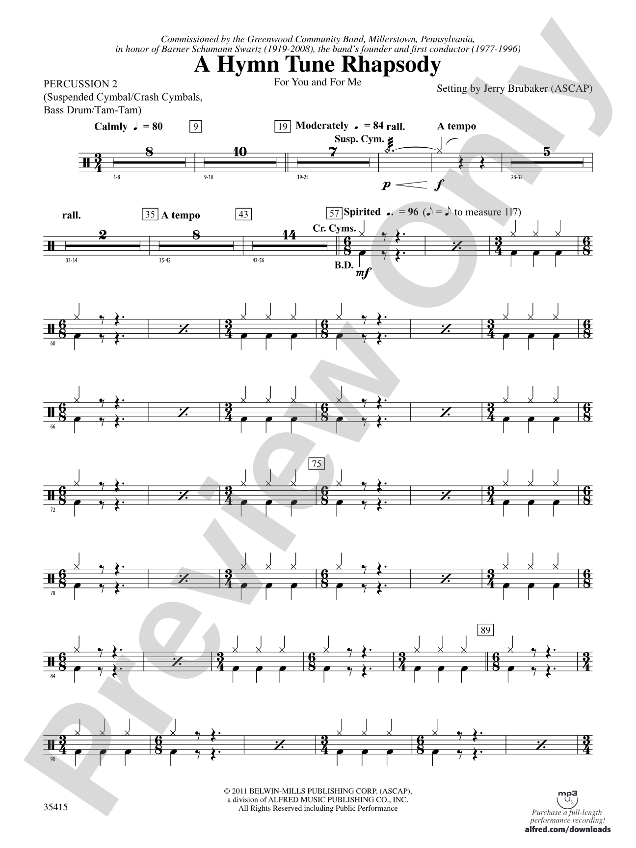 A Hymn Tune Rhapsody: 2nd Percussion