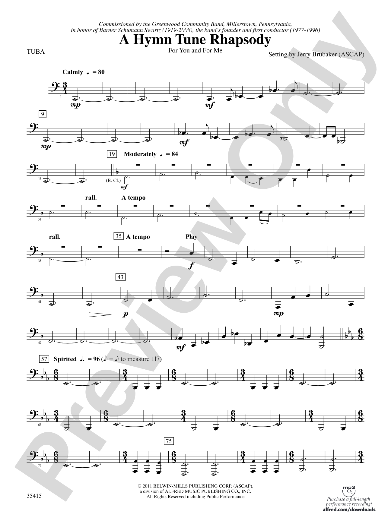A Hymn Tune Rhapsody: Tuba