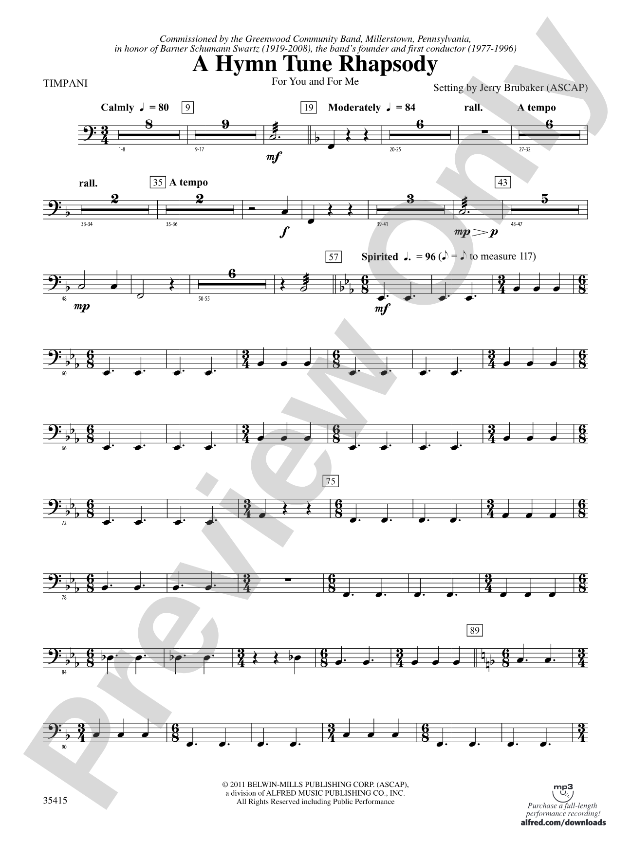 A Hymn Tune Rhapsody: Timpani
