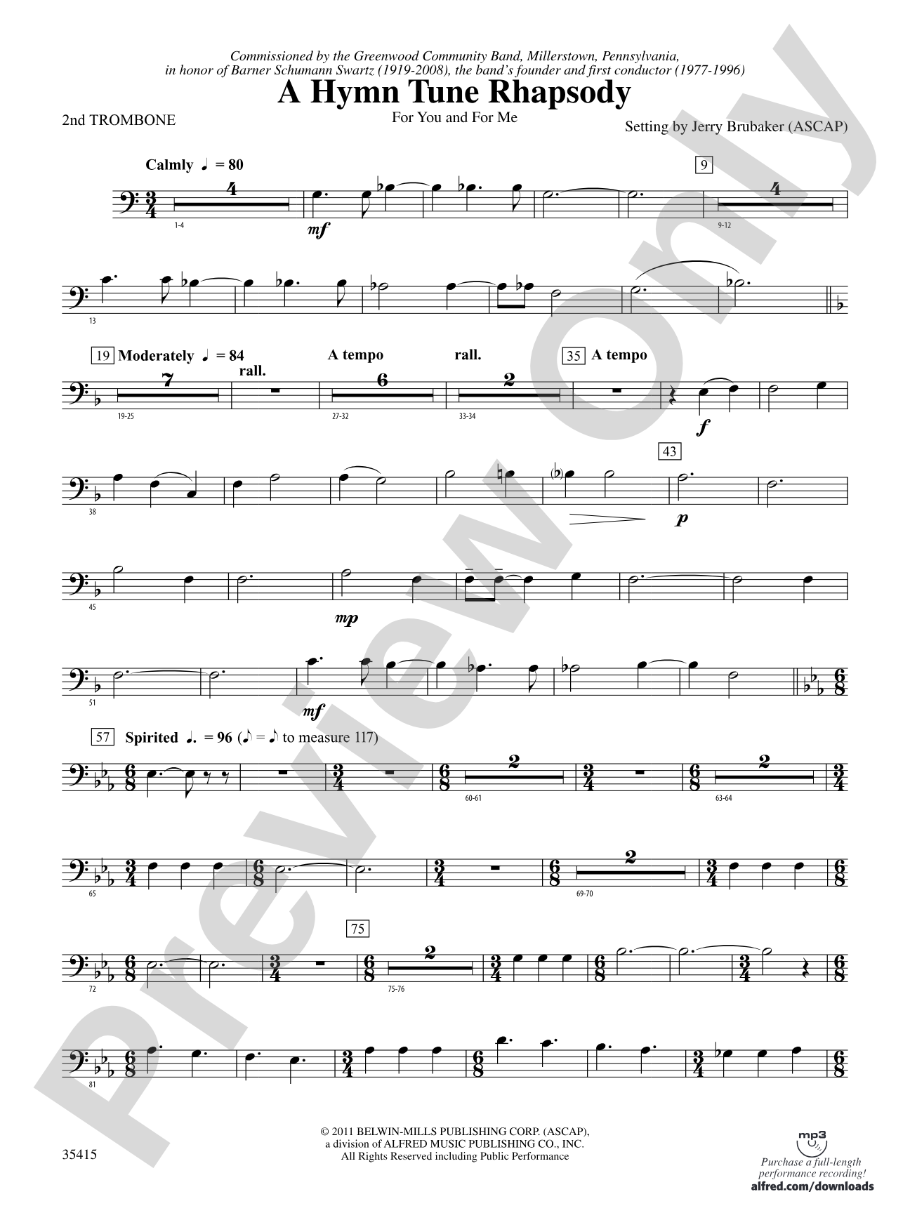 A Hymn Tune Rhapsody: 2nd Trombone
