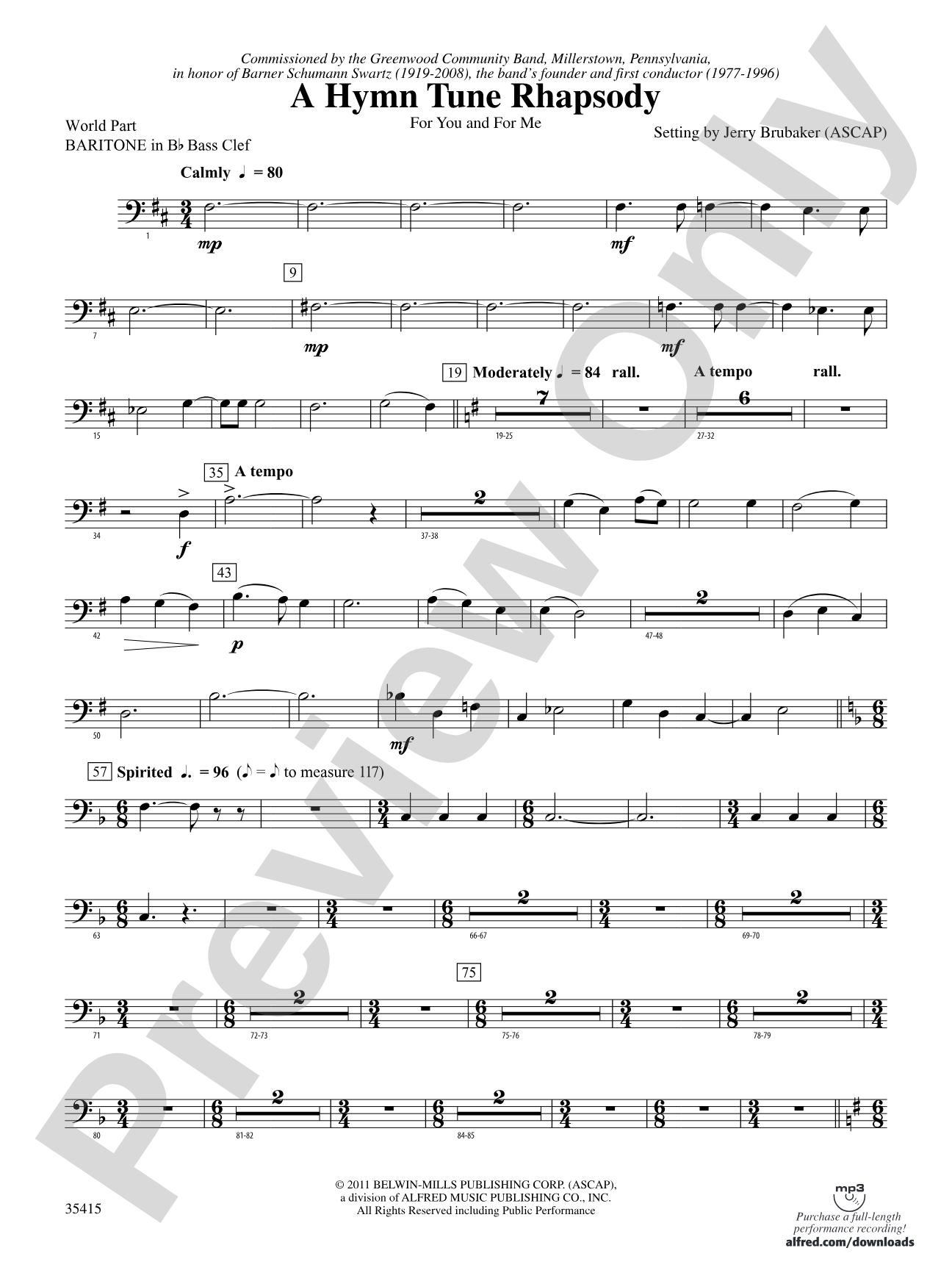 A Hymn Tune Rhapsody: (wp) B-flat Baritone B.C.