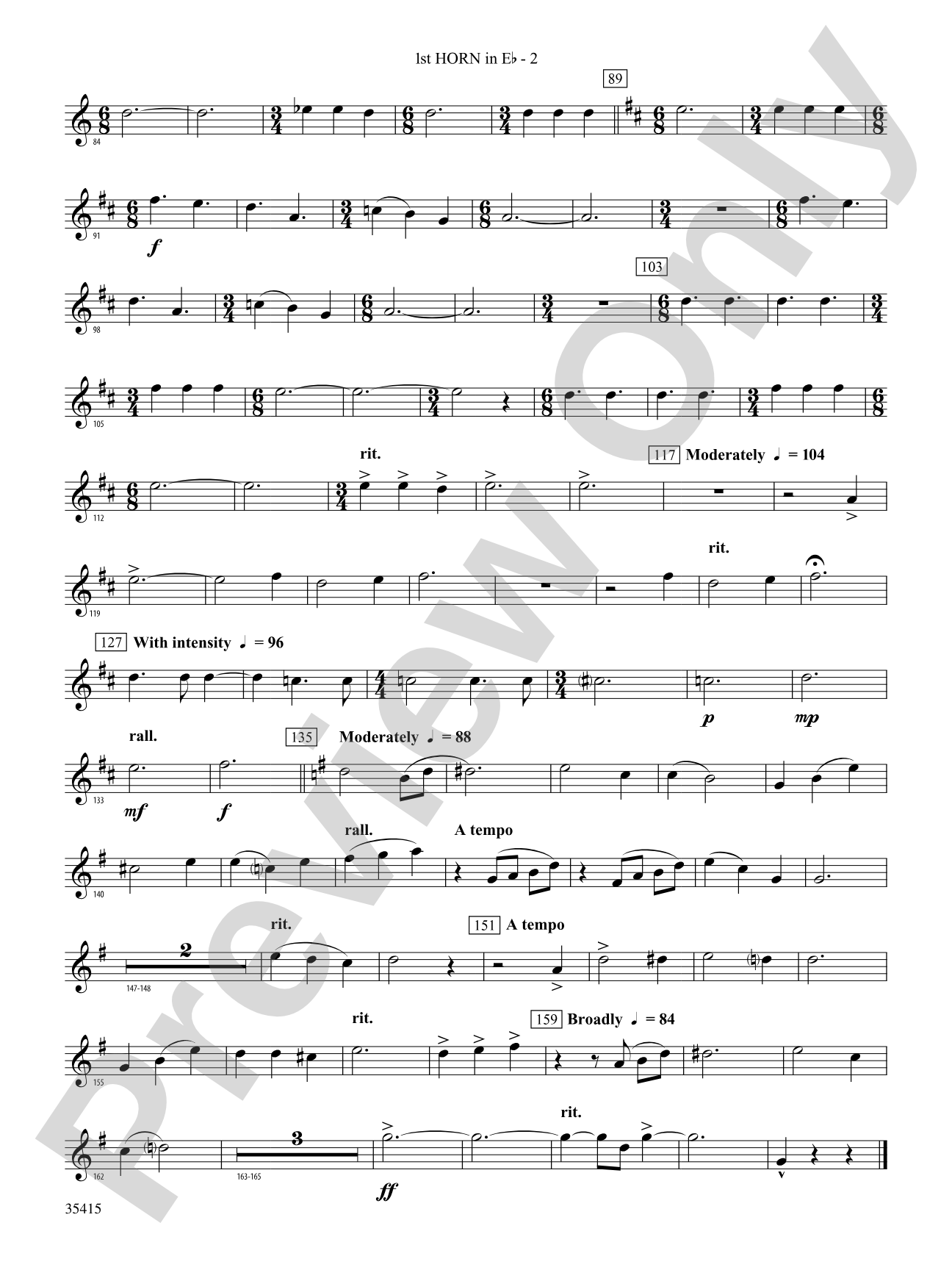 A Hymn Tune Rhapsody: (wp) 1st Horn in E-flat