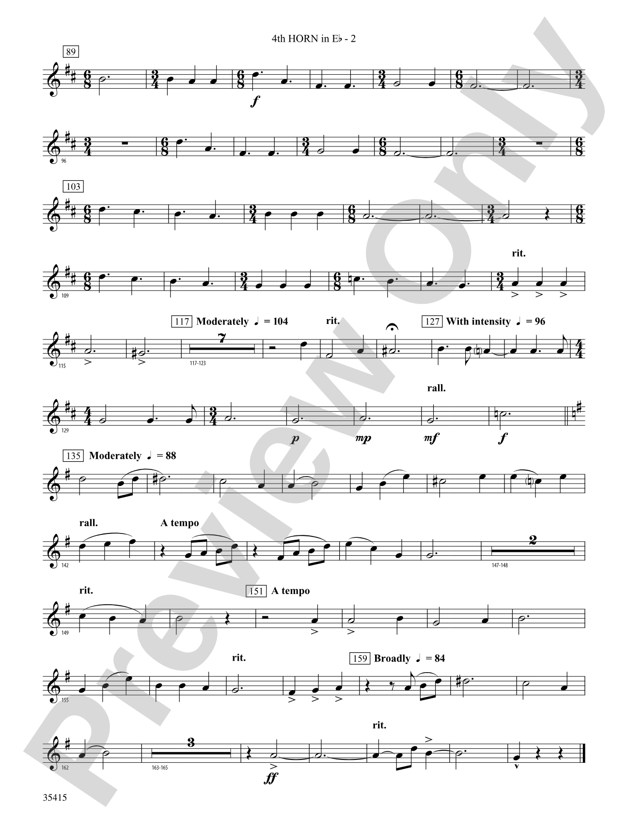 A Hymn Tune Rhapsody: (wp) 4th Horn in E-flat
