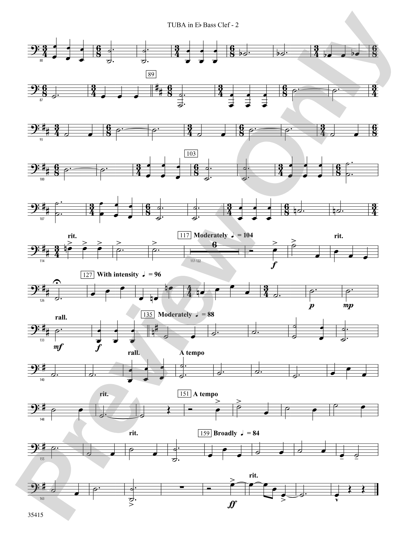 A Hymn Tune Rhapsody: (wp) E-flat Tuba B.C.
