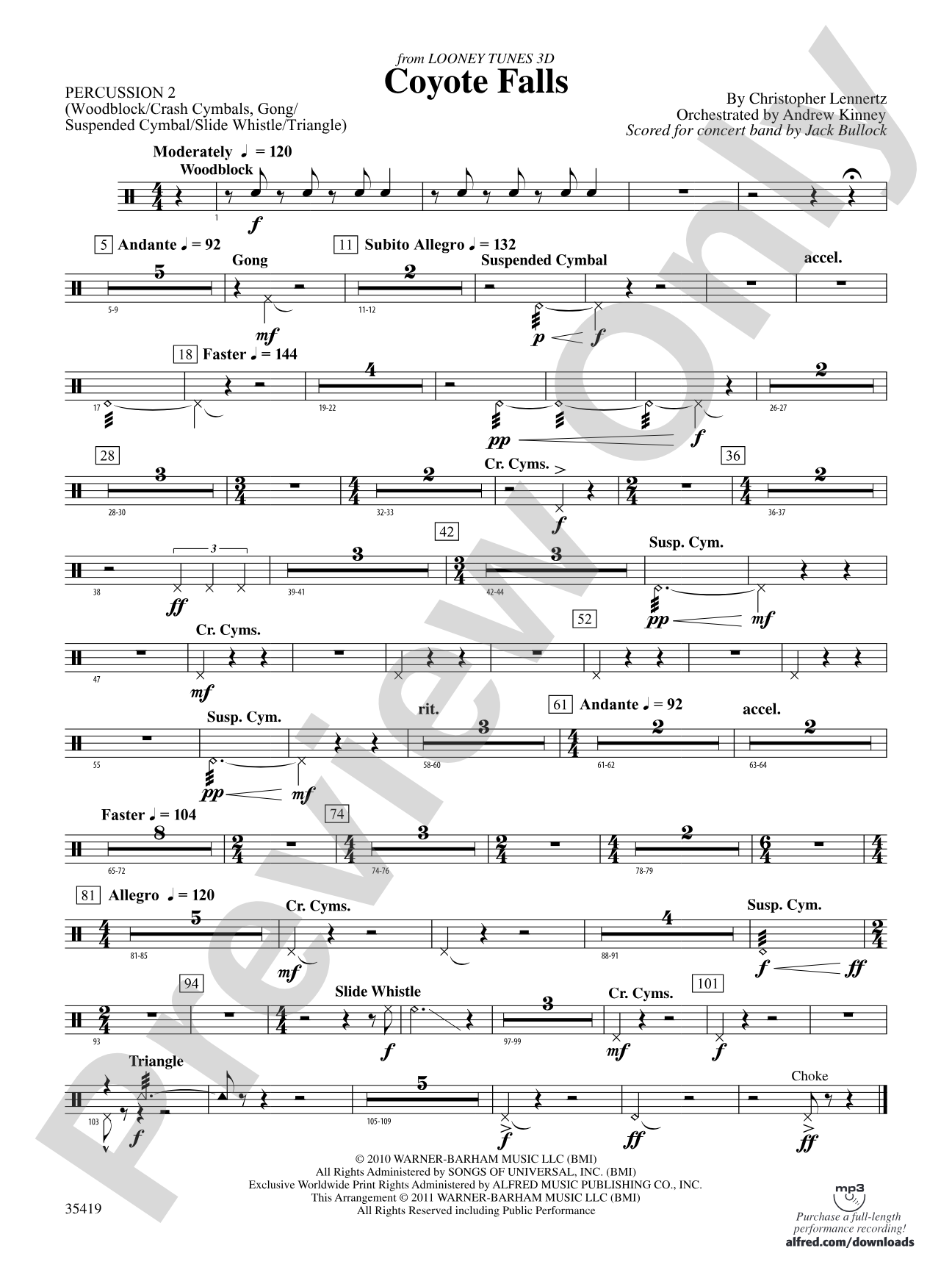 Coyote Falls (from Looney Tunes 3D): 2nd Percussion